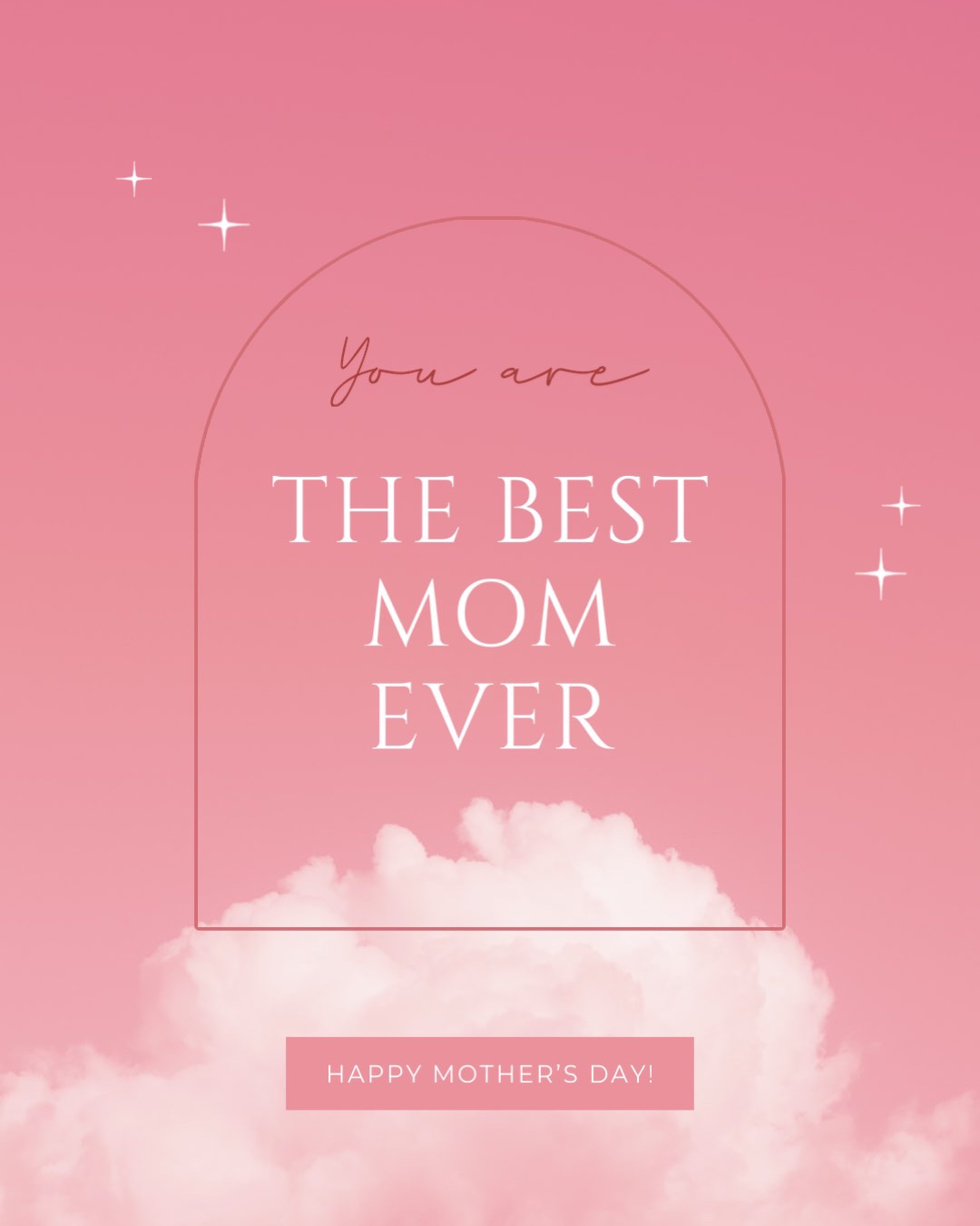 Best Mom Pink Skies Printable Mother'S Day Cards Template