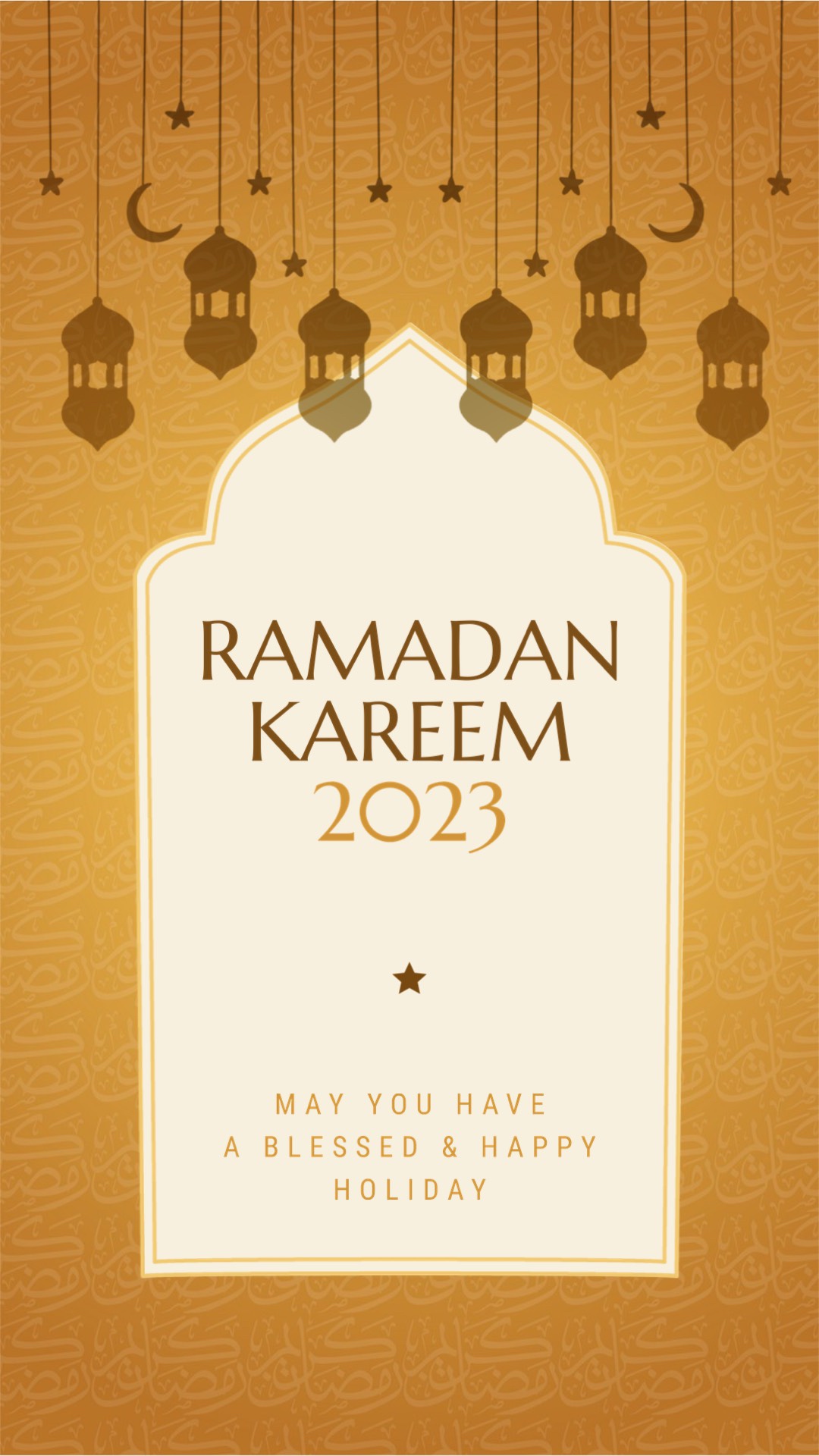Ramadan kareem holiday gold greeting instagram story template 