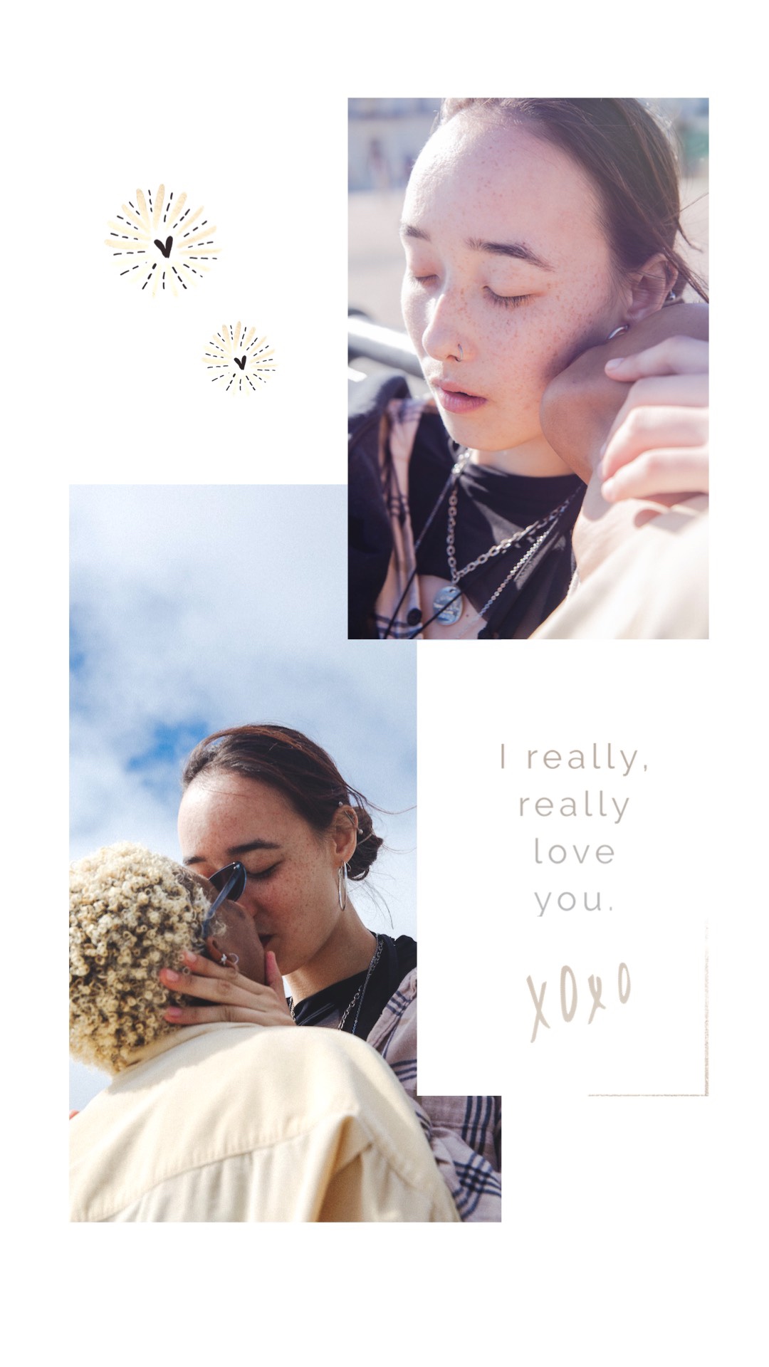 A Collage Of Photos Of A Woman And A Man Love Story Template