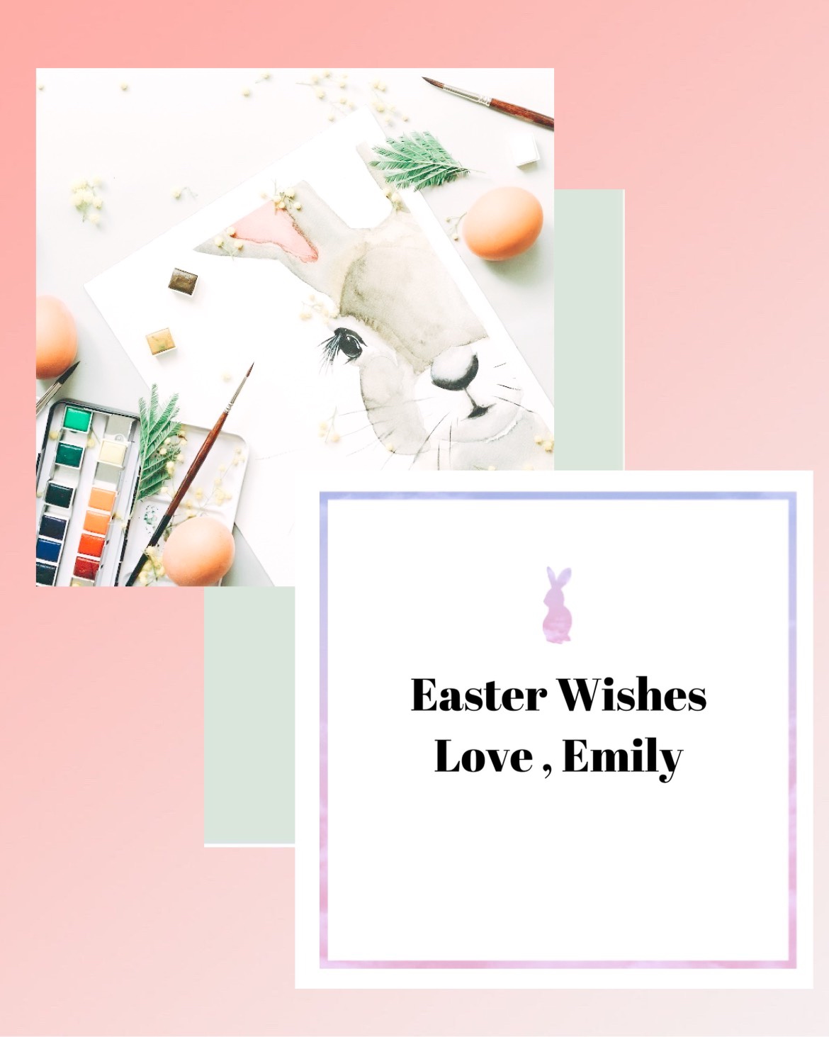 Painting Drawing Happy Easter Wishes Template