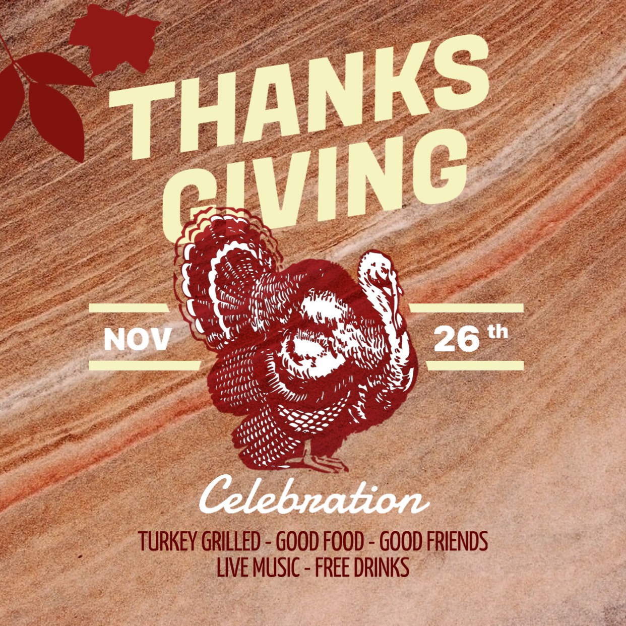 A Thanksgiving Flyer With A Turkey On It Thanksgiving Template