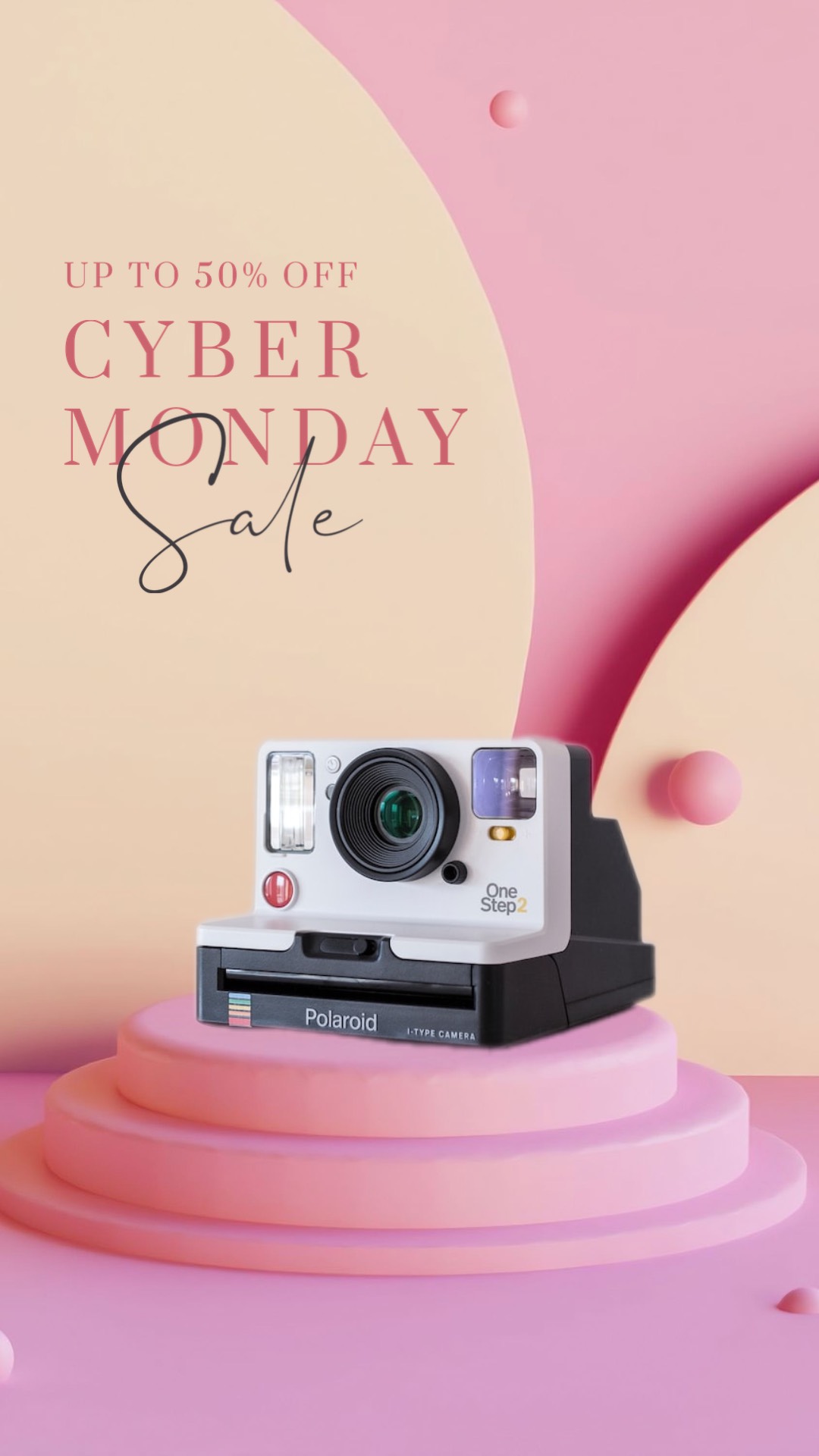 Cyber monday product sale pastel pink Instagram story template 