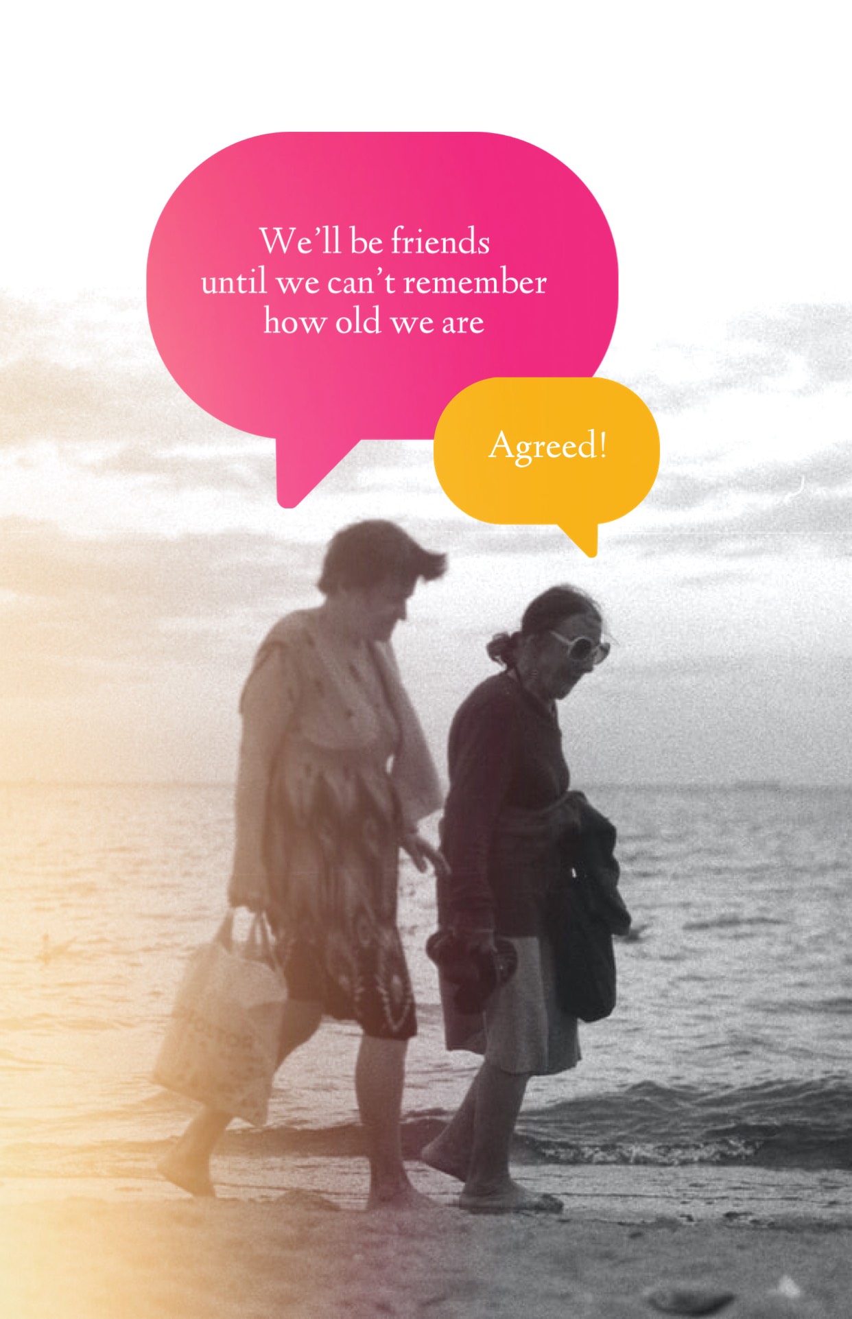 Couple Walking On The Beach Messages Birthday Template