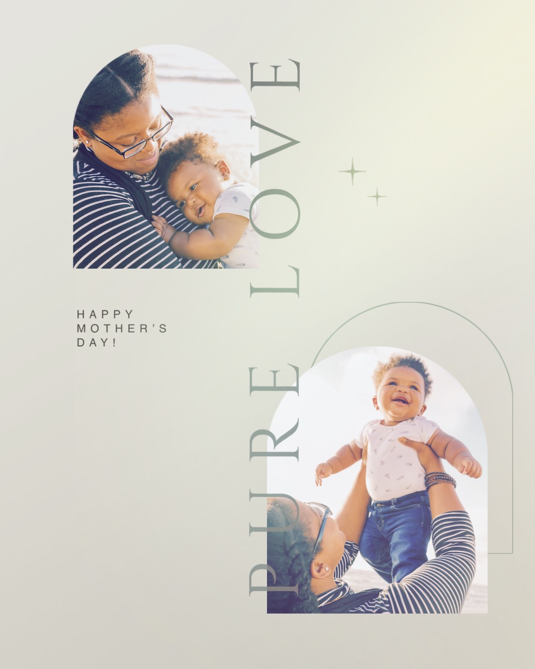 Pure Parent Child Love Printable Mother'S Day Cards Template