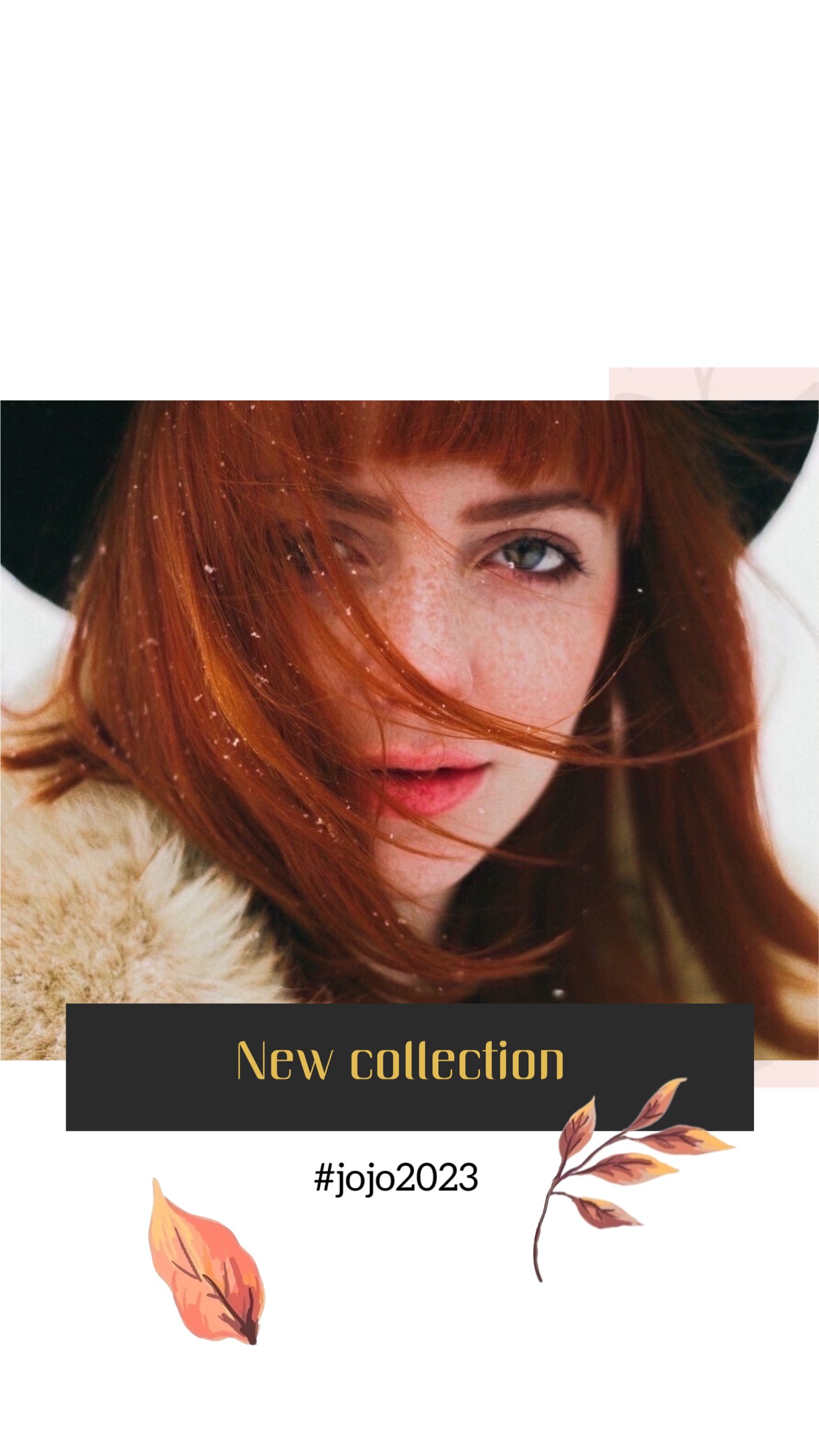 New Collection Woman With Red Hair Wearing A Hat Template