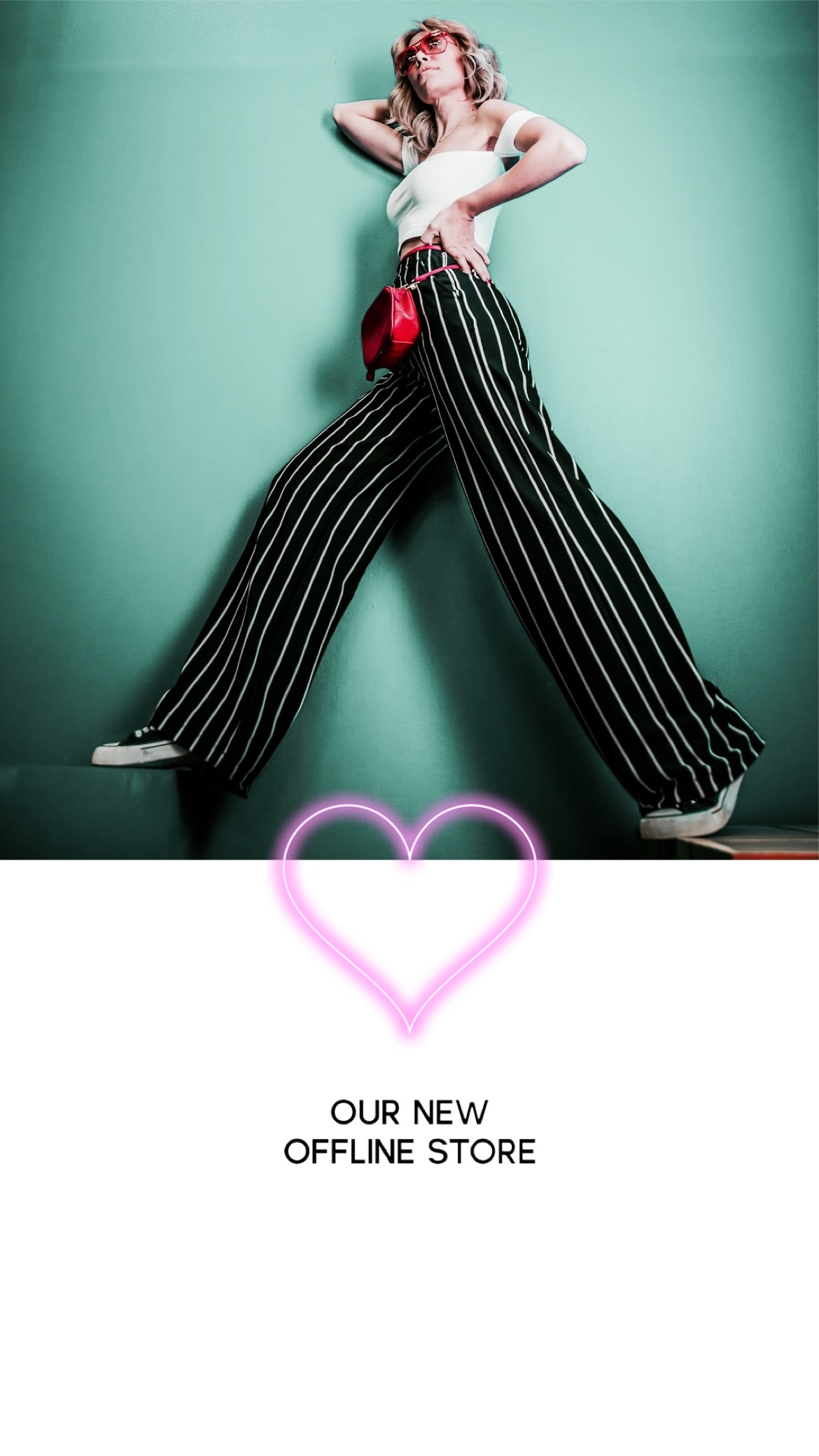 Cool outfit and neon heart instagram story template