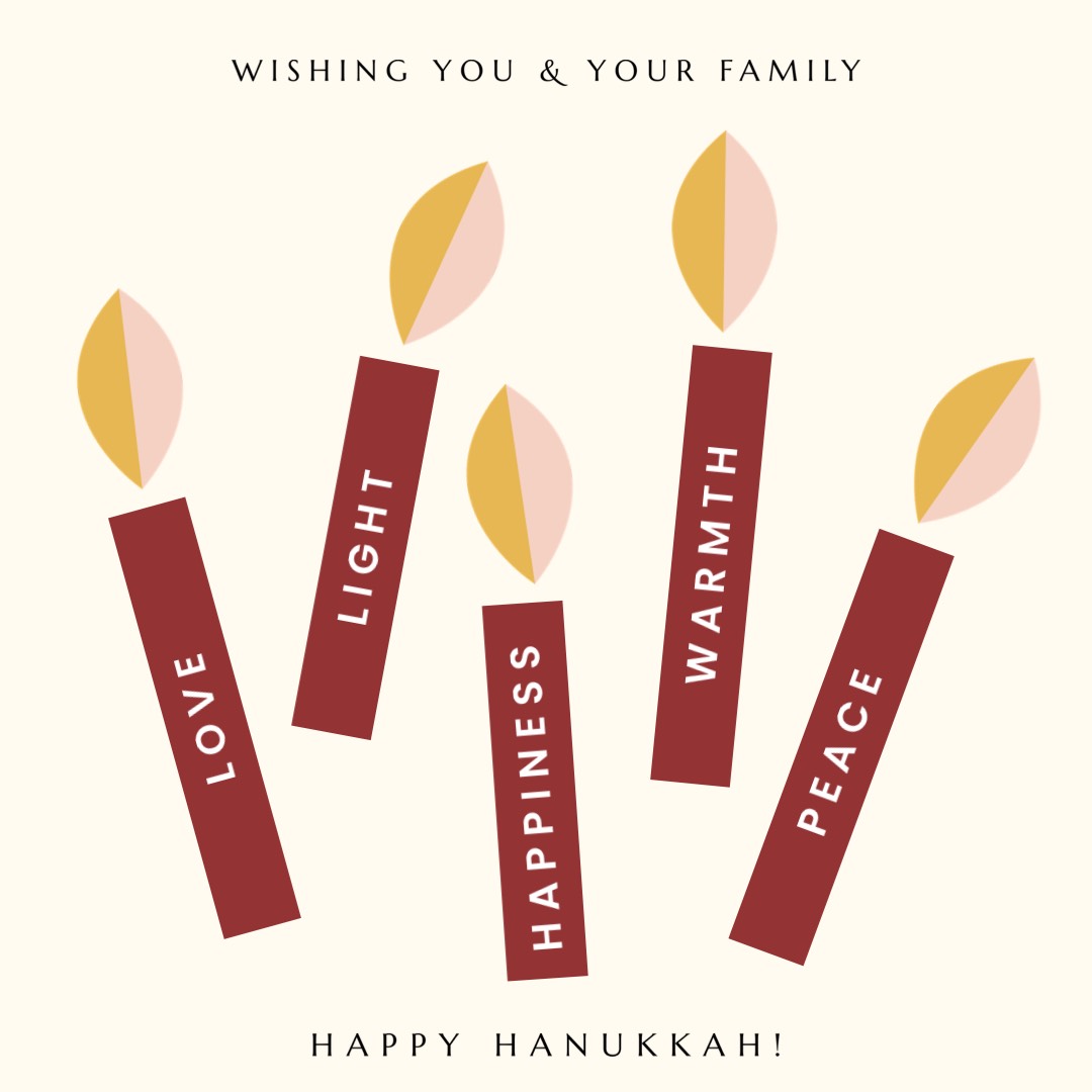  illustrated Hanukkah candles holiday Greetings Instagram Post Template