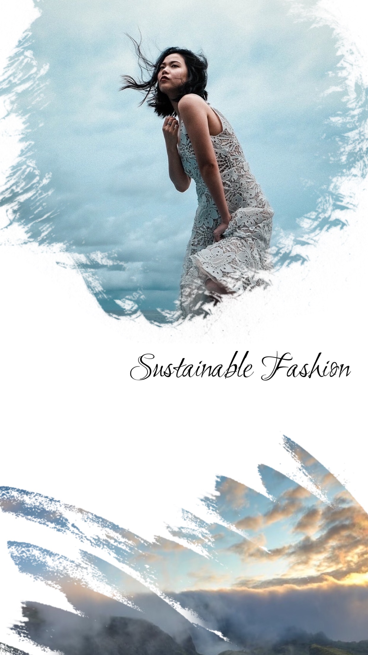 Woman modeling sustainable fashion Classy template