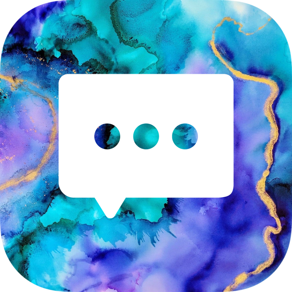 Photo Of A Ios14 Icons ? Template Design With A Blue And Purple Painting With A White Speech Bubble Ios14 Icons Template