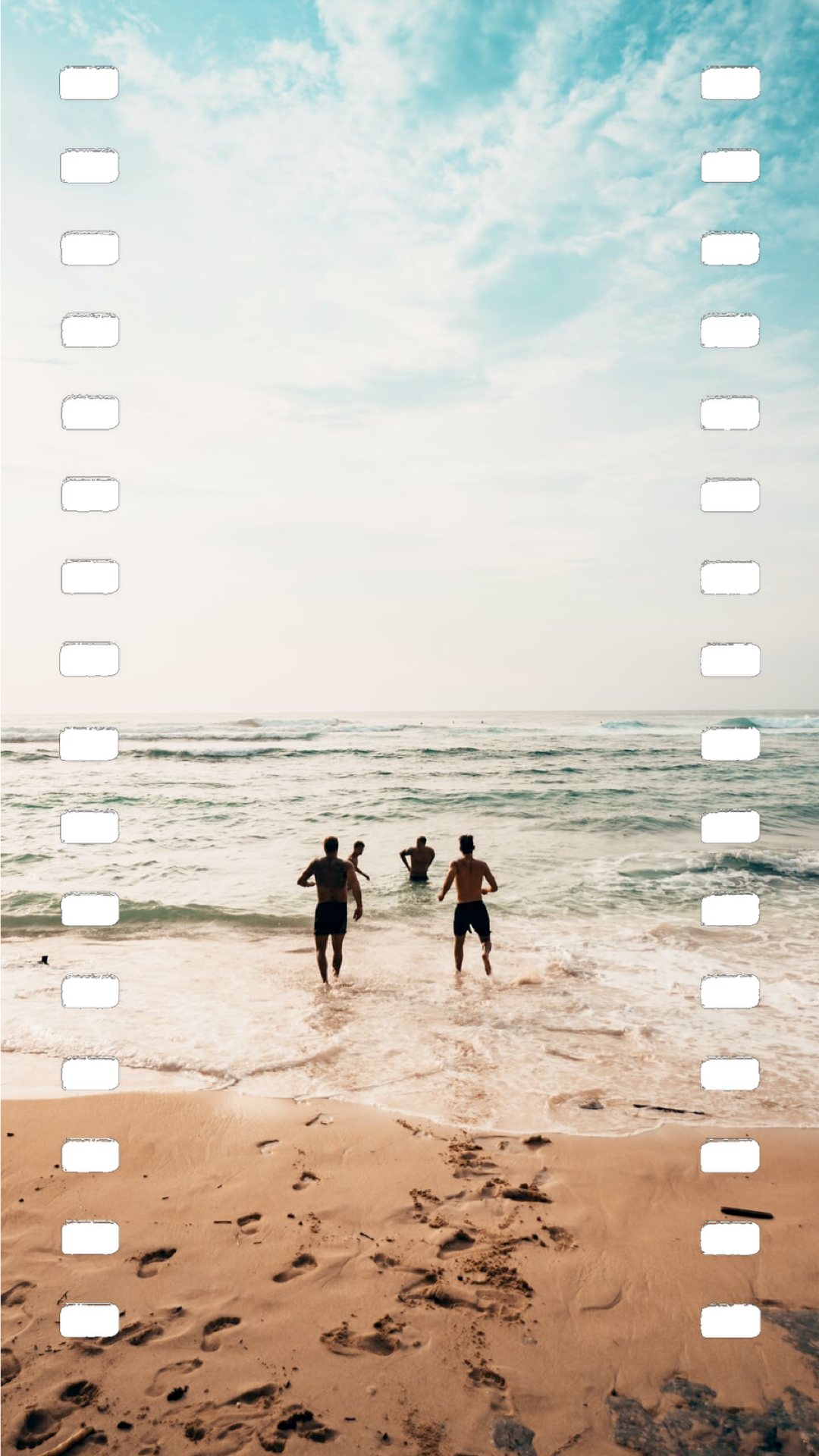 A Group Of People Standing On Top Of A Beach Next To The Ocean Classy Template