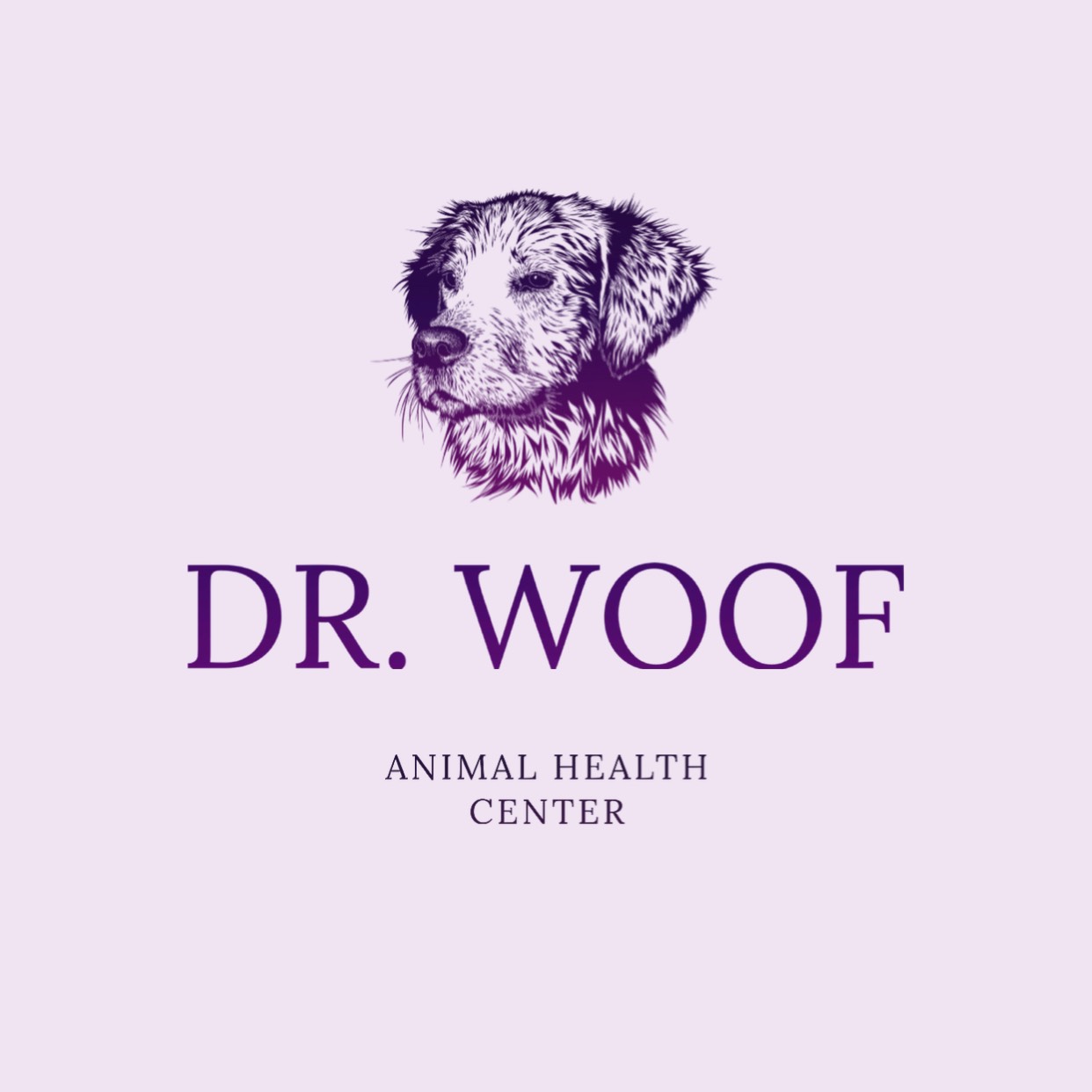Dog Illustration Pet Health Center Business Logo Template
