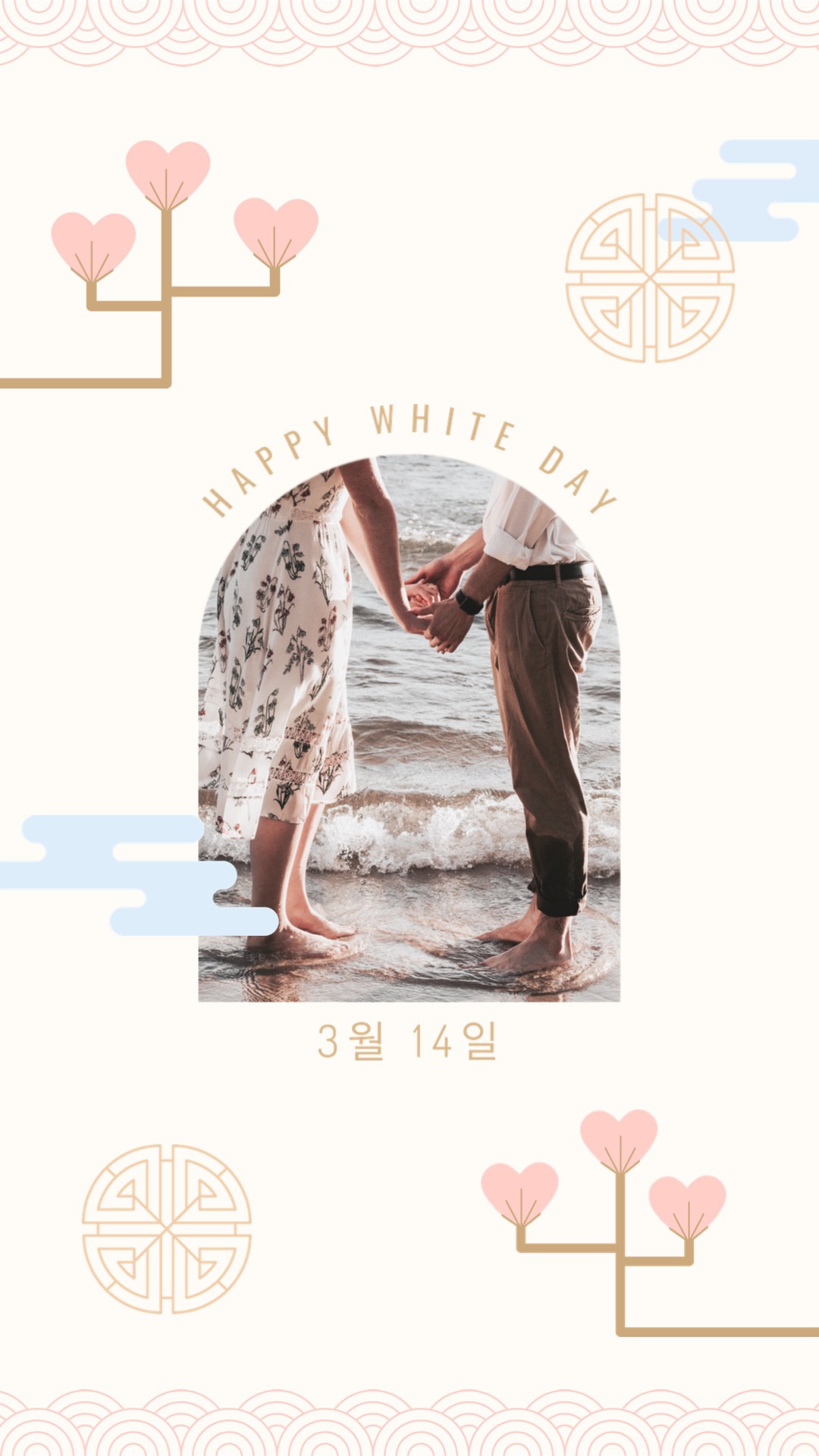Korea white day romantic pastel instagram story template 