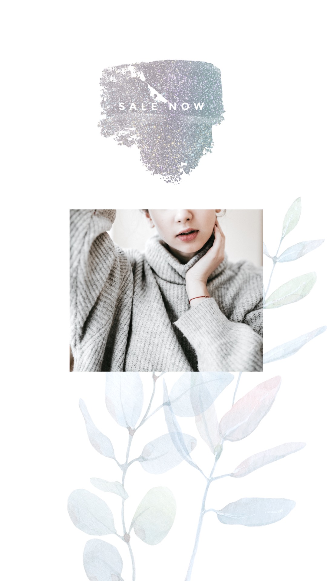 A Woman Wearing A Gray Sweater And A White Background Winter Story Template
