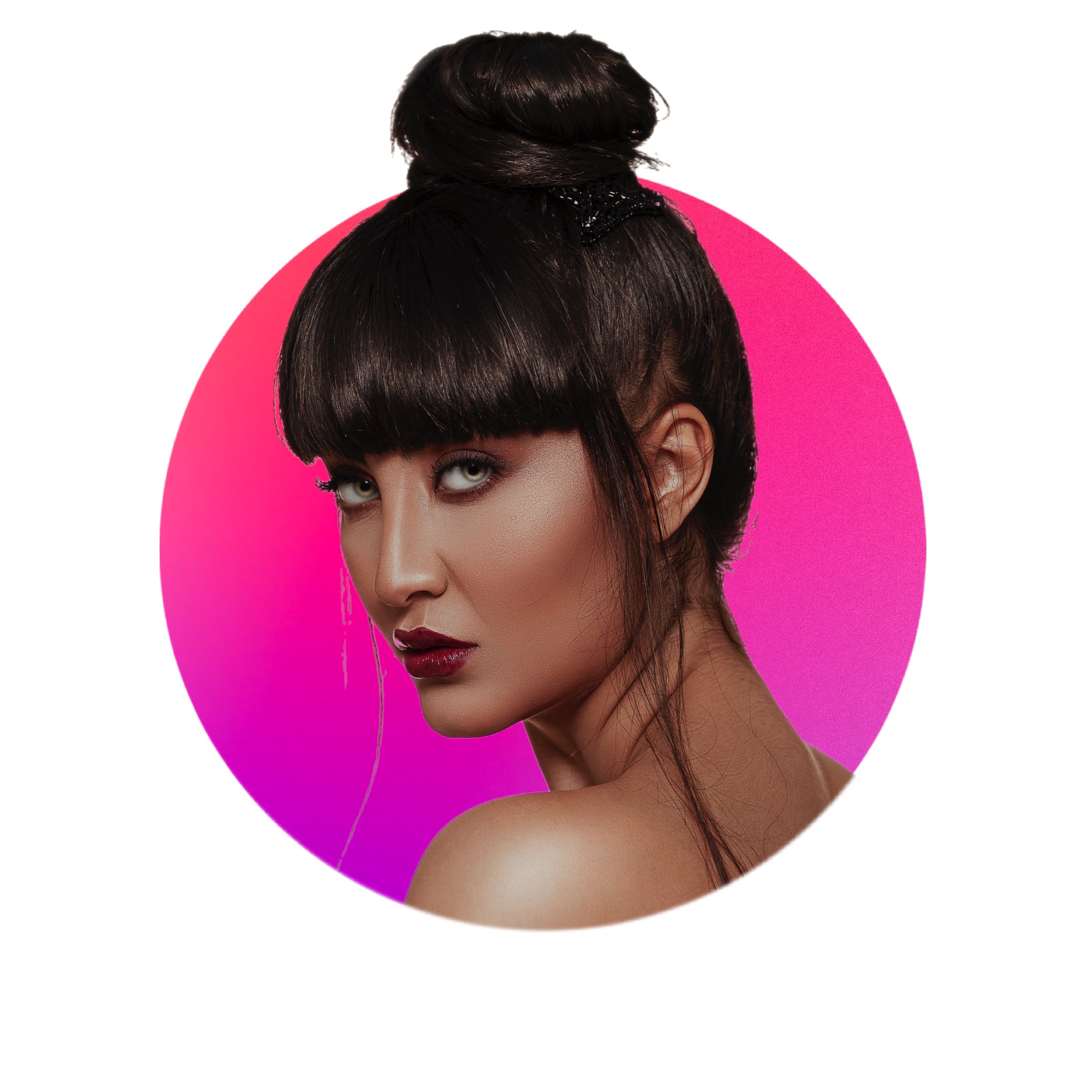 Profile Pic Round Pink Purple Circle With Woman