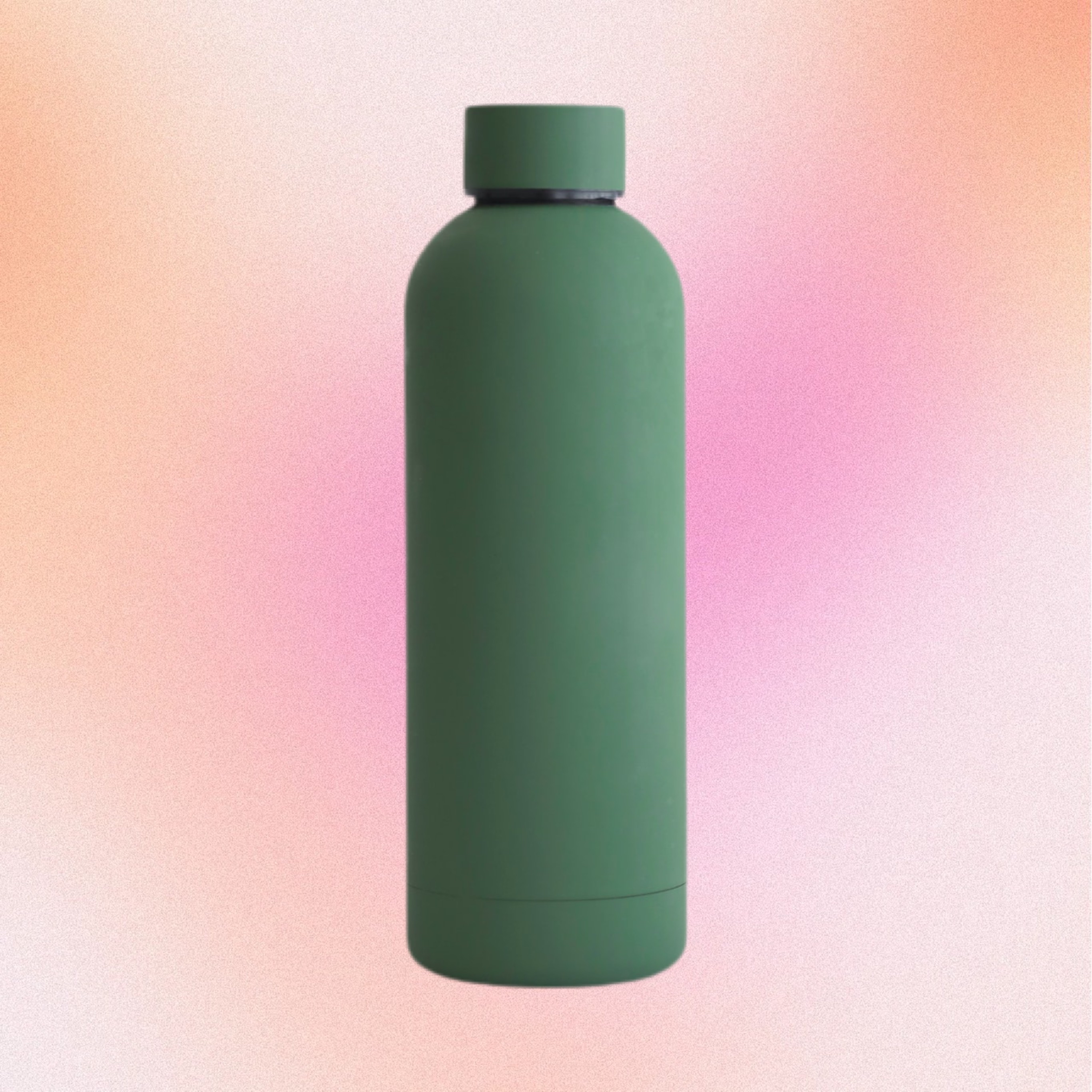 Green bottle on pink gradient background Magic template
