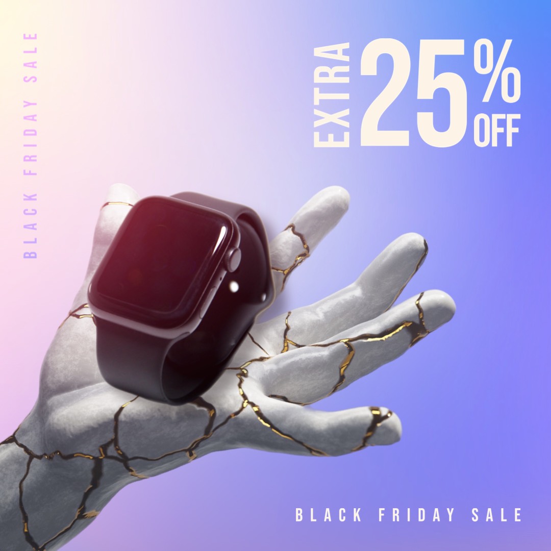 Gradient Black Friday watch product sale Instagram story template 