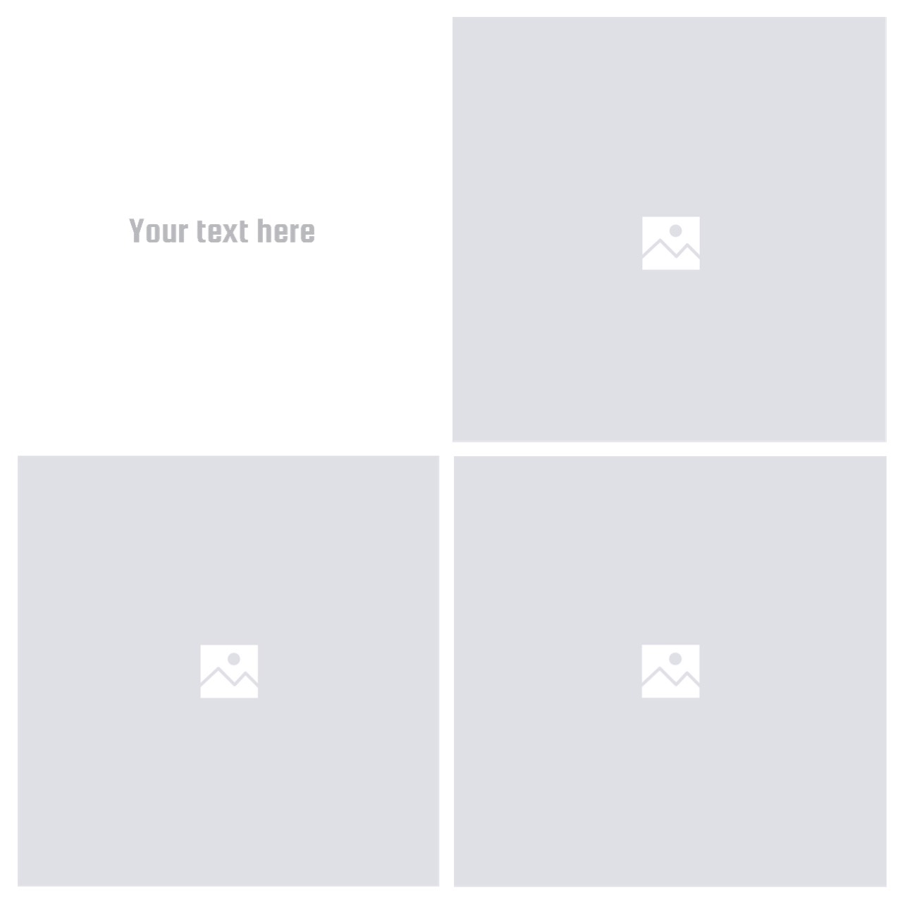 A White Background With Four Squares And An Envelope Layouts Template