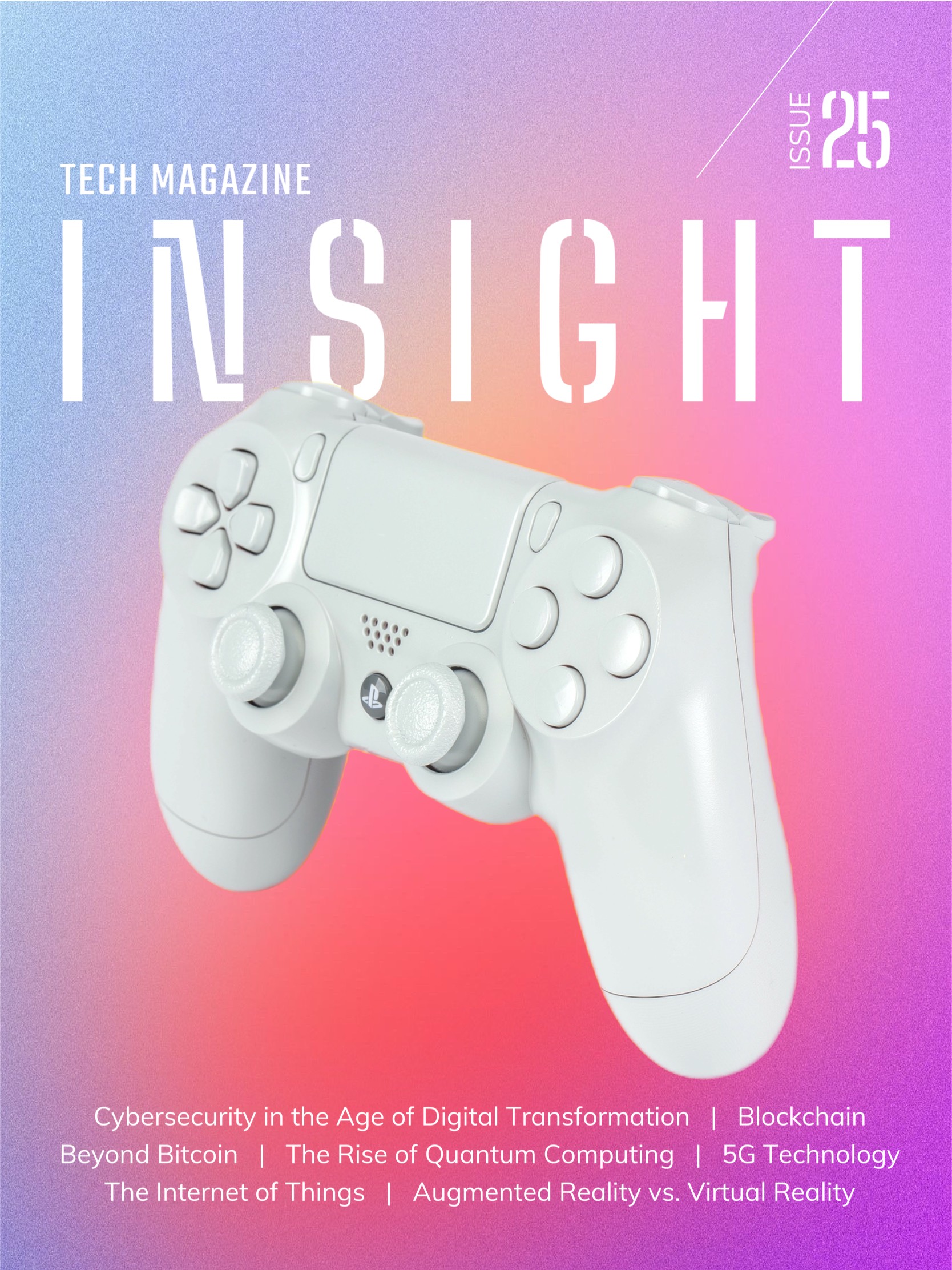 Gradient technology magazine magic cover template