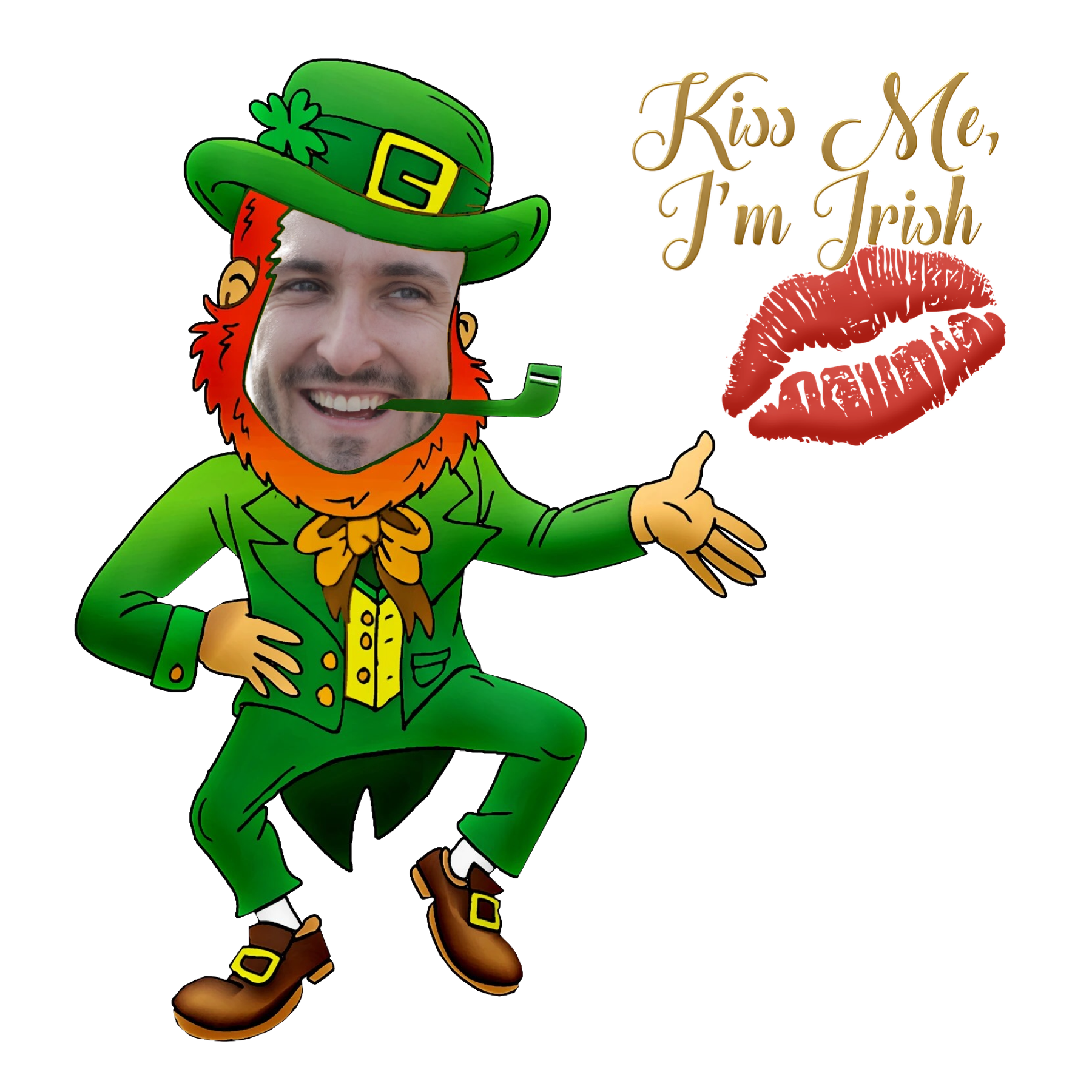 A Man In A Green Lepreti Suit With A Red Lips St Patrick S Day Template