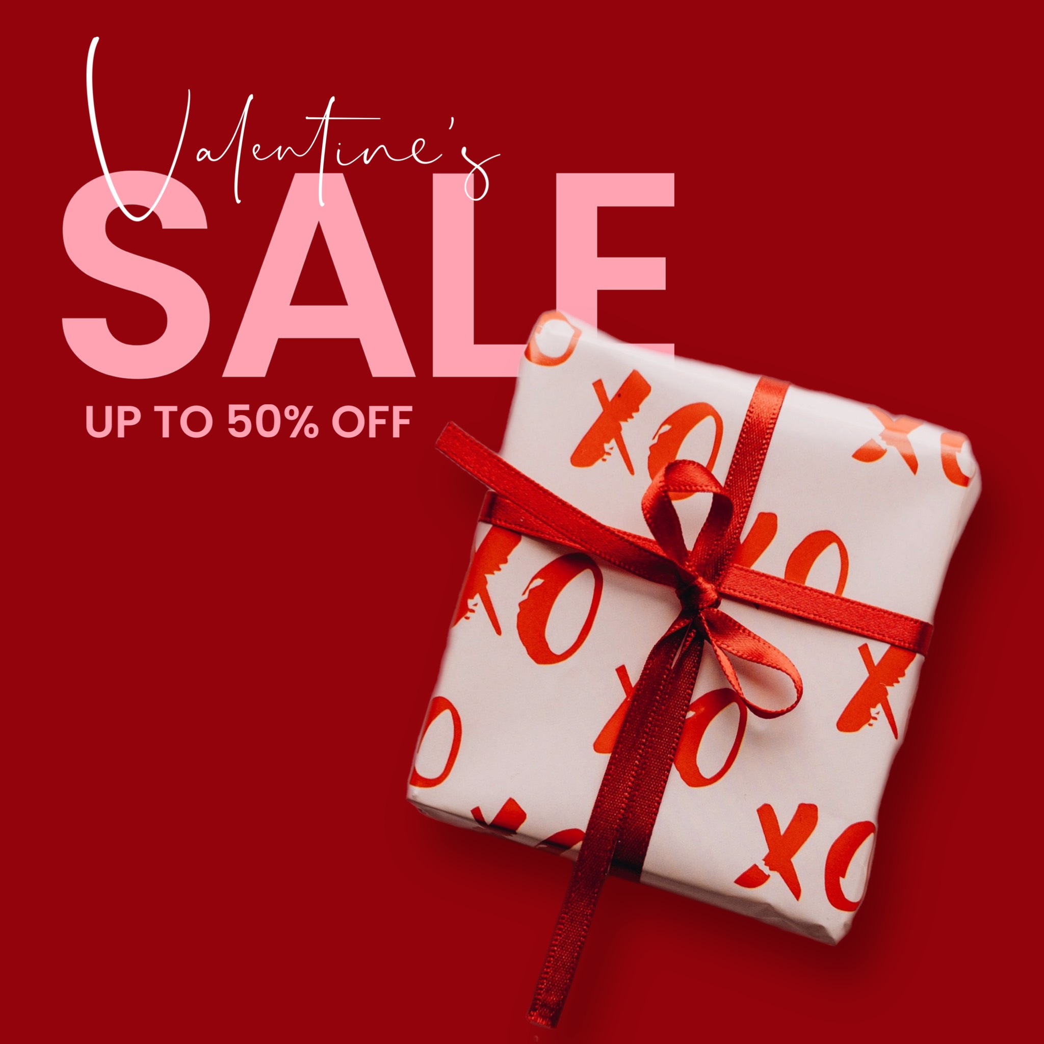 Valentine’s magic photo of a gift sale instagram post template