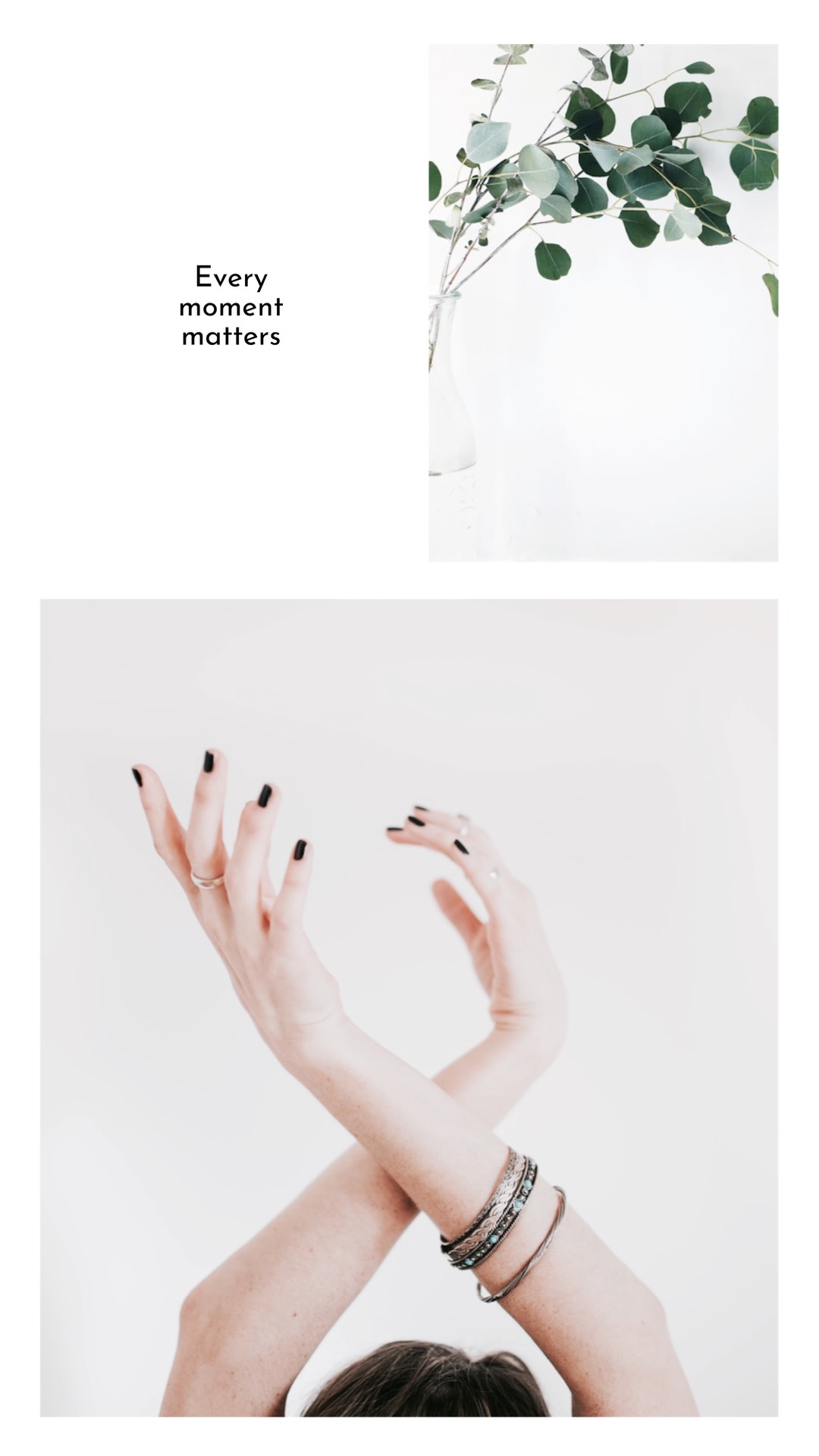 Every moment matters leaf and hand simple story template