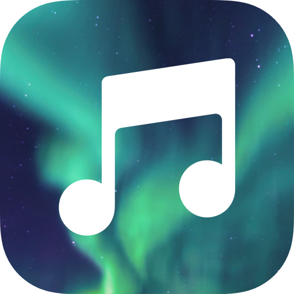 Photo Of A Ios14 Icons ? Template Design With An Icon Of A Musical Note With The Northern Lights In The Background Ios14 Icons Template