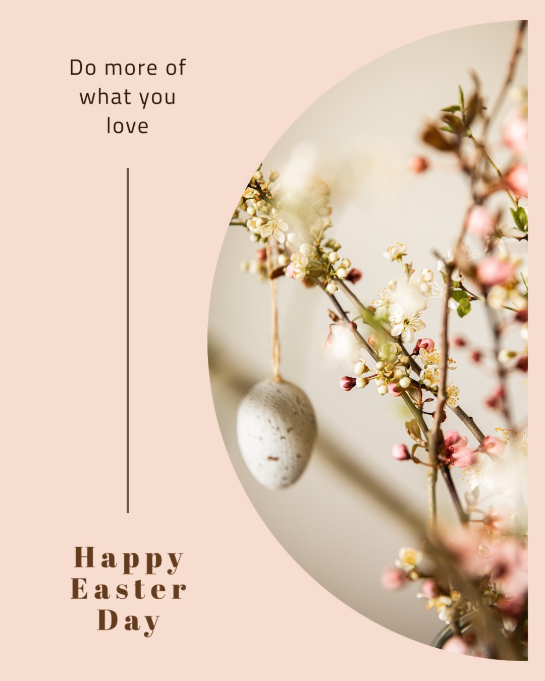 A Happy Easter Day Card With An Egg Hanging From A Branch Happy Easter Template