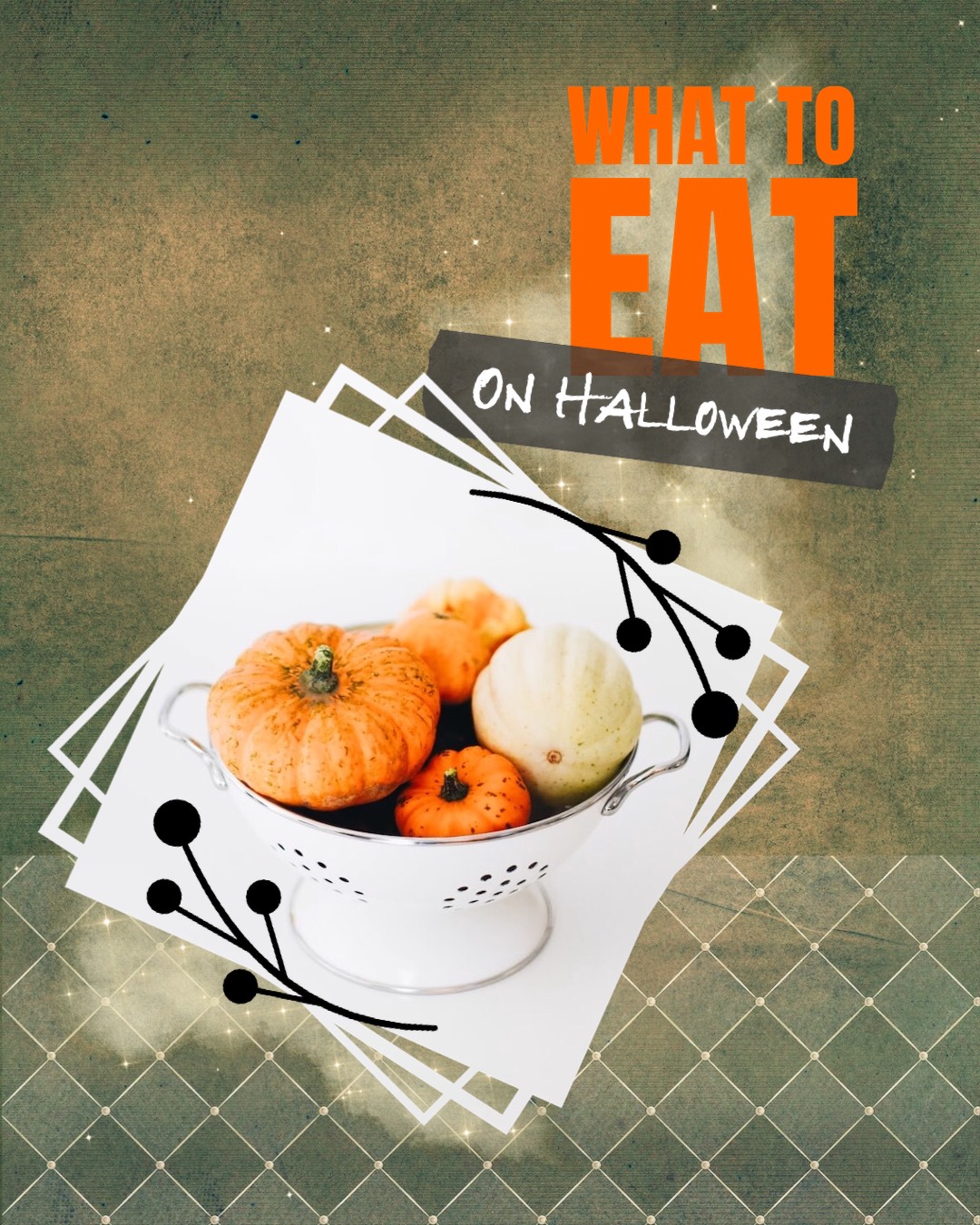 A Bowl Of Pumpkins And Gourds Sitting On Top Of A Table Halloween Template