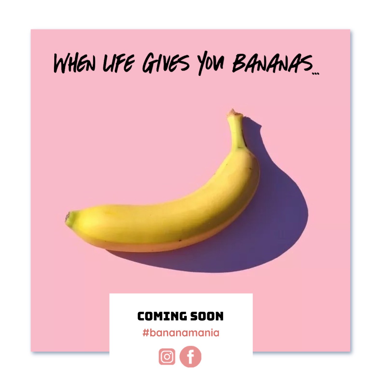banana and pink background instagram post template