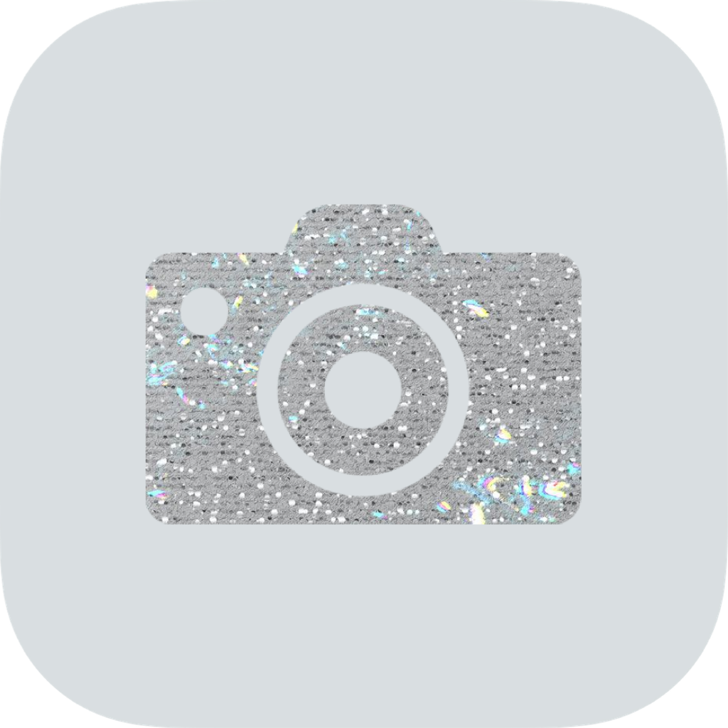 Photo Of A Ios14 Icons ? Template Design With A Camera With Silver Glitter On It Ios14 Icons Template