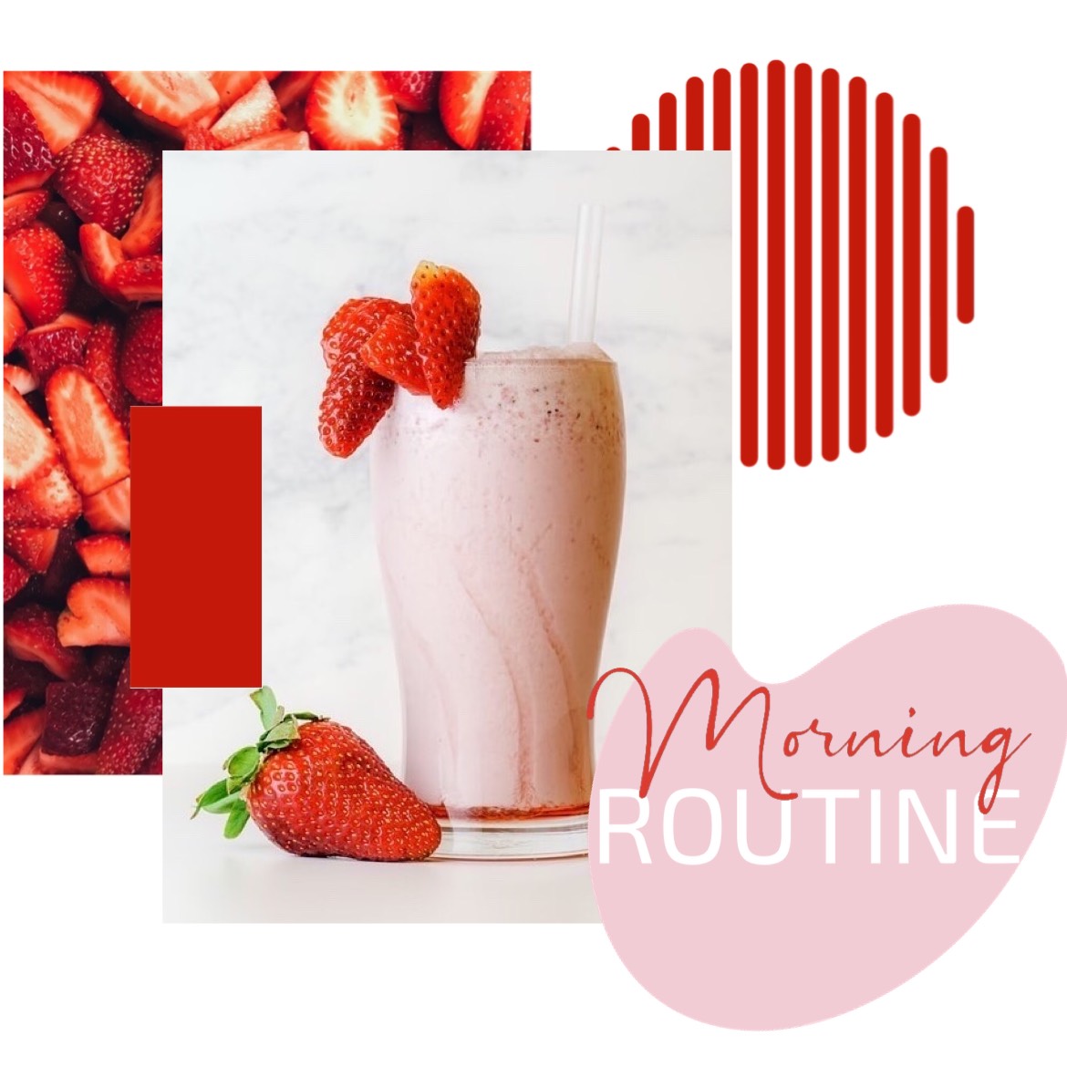Breakfast smoothie routine cool instagram post template