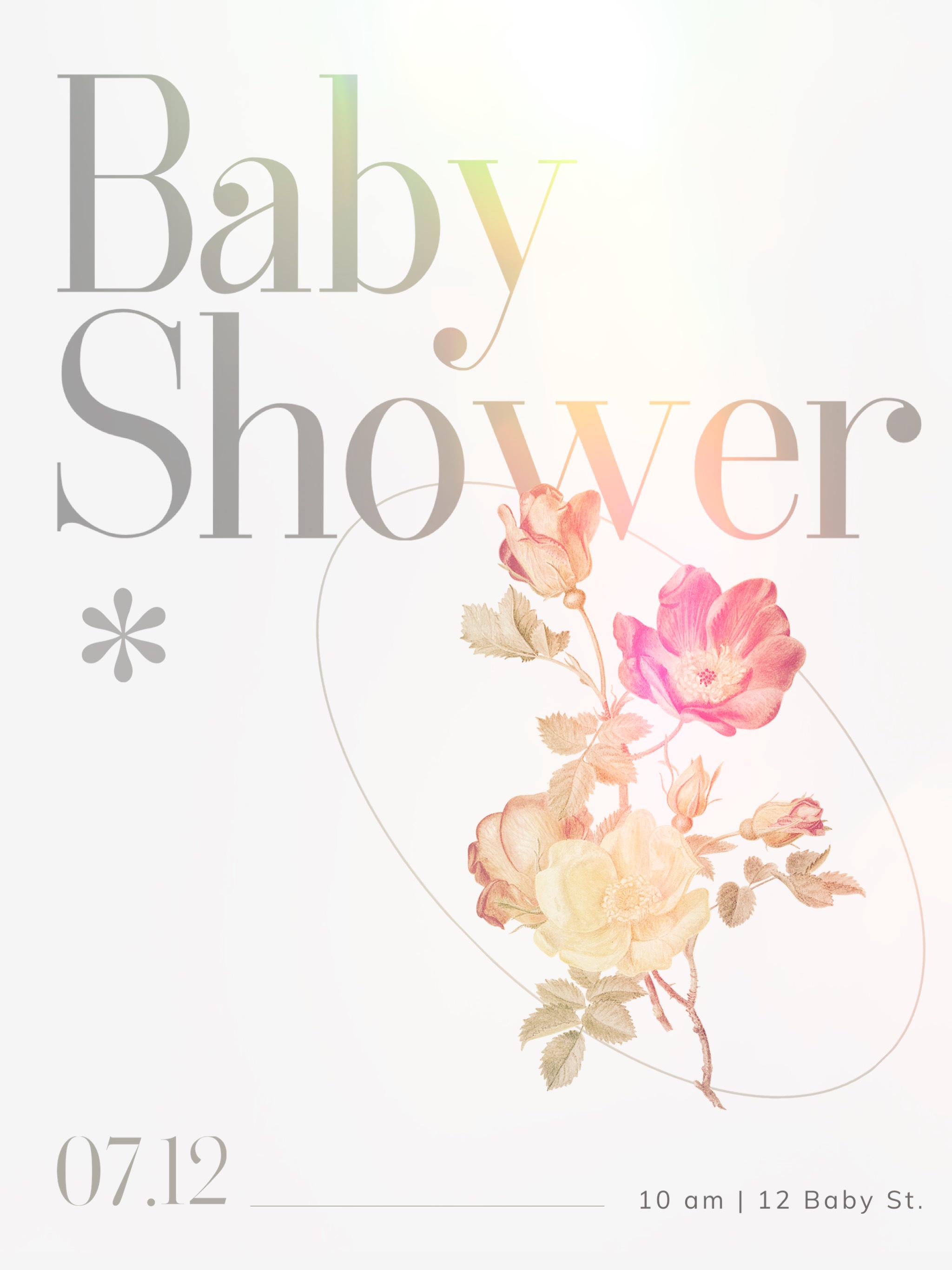 A Baby Shower Sign With Flowers On It Baby Template