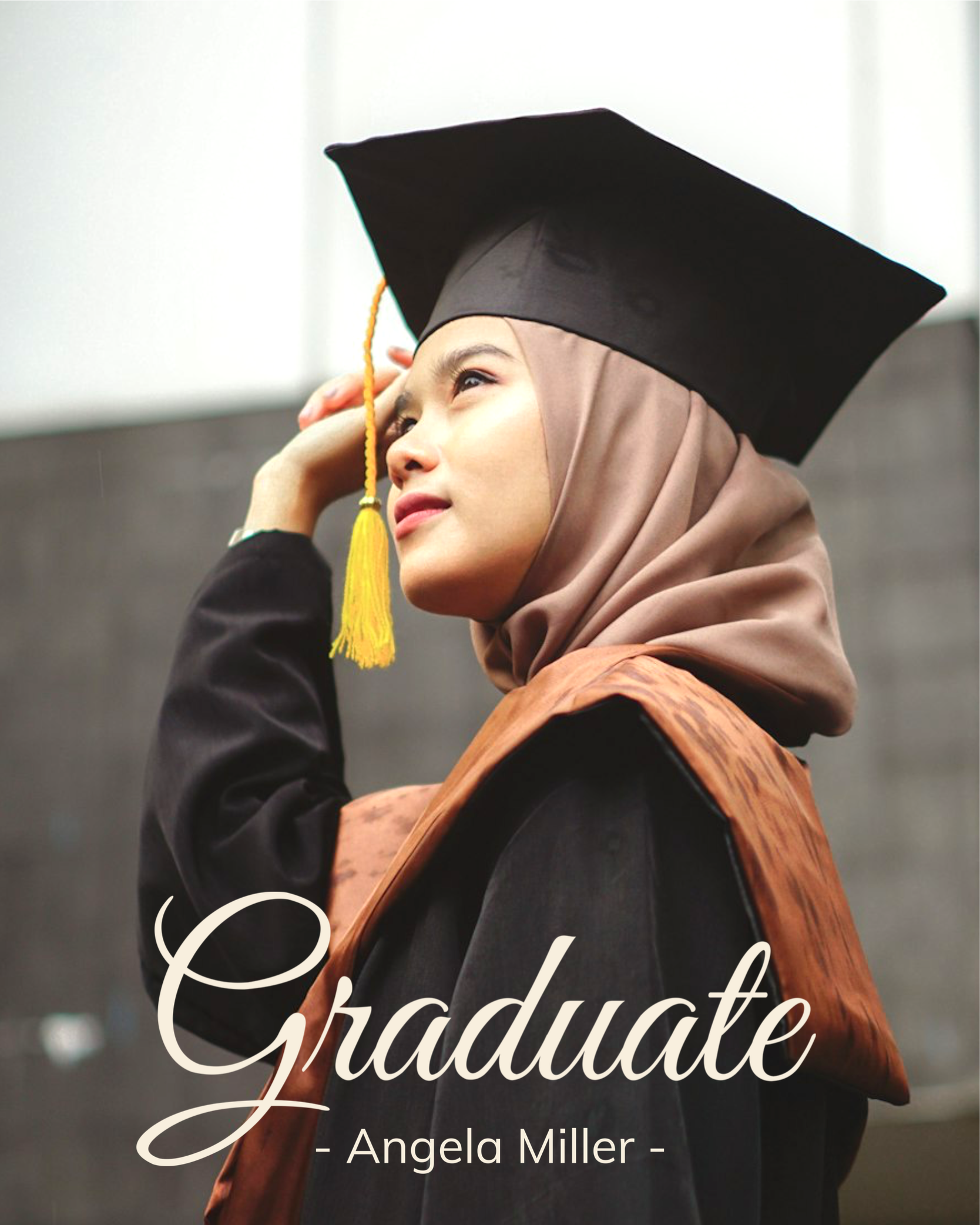 A photo of a female student Graduation Template
