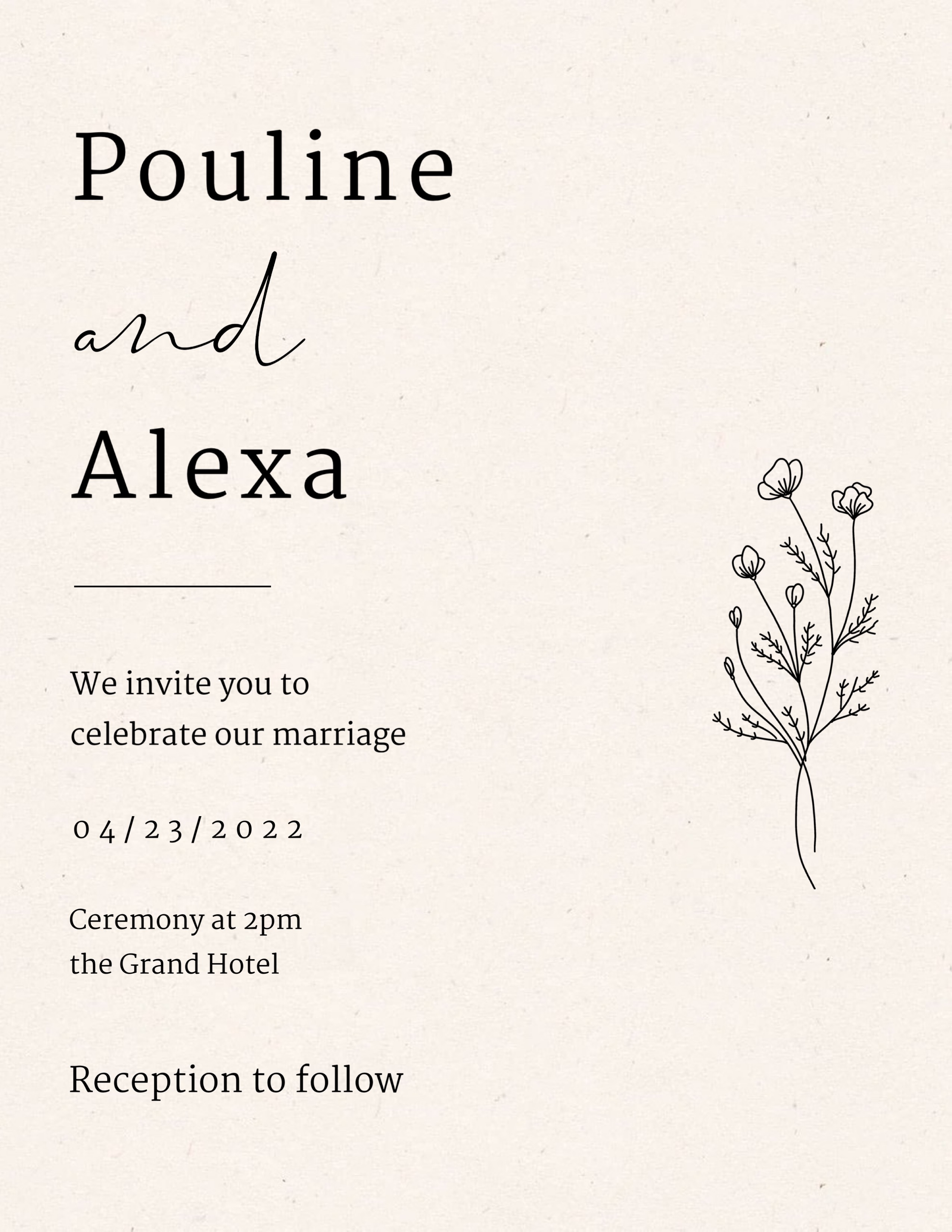 A Wedding Card With A Picture Of A Flower Wedding Template