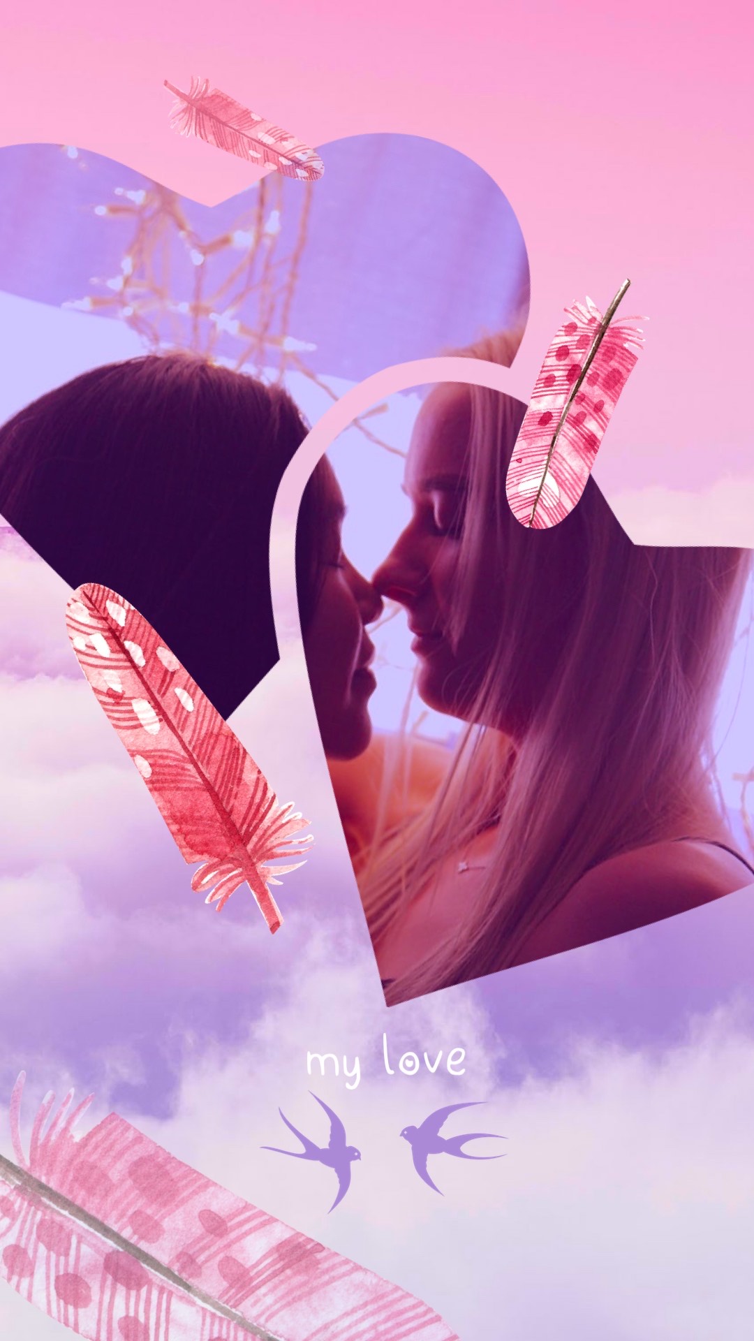 A Collage Of Two Women Kissing Each Other Love Story Template