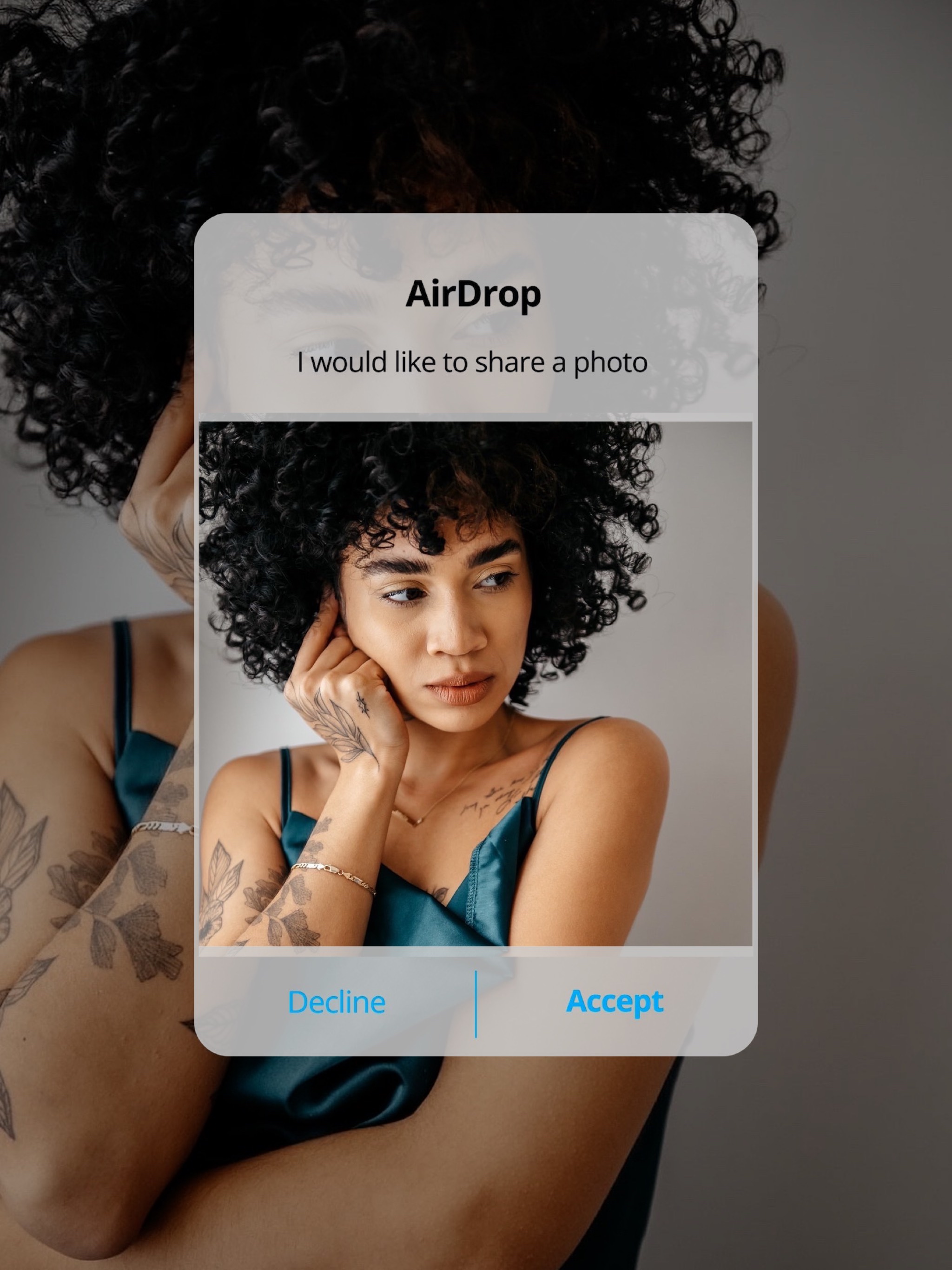 A Woman With An Afro Is Looking At The Camera Notifications Template