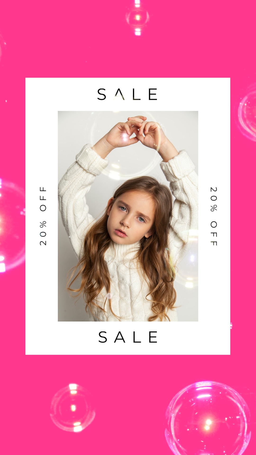 Girls with bubbles pink sale brochure template