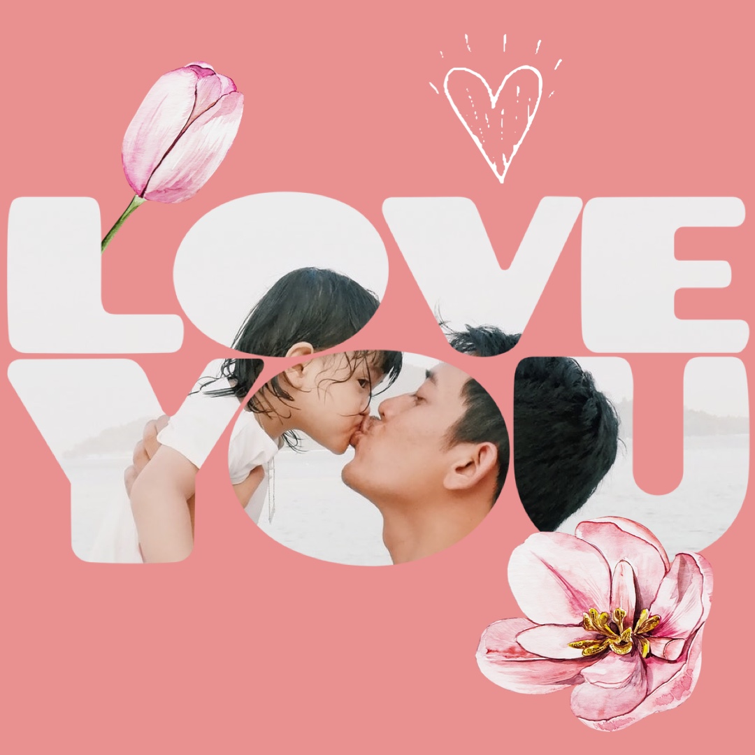 A Collage Of A Man And A Woman Kissing In Front Of A Pink Background Hello Spring Template