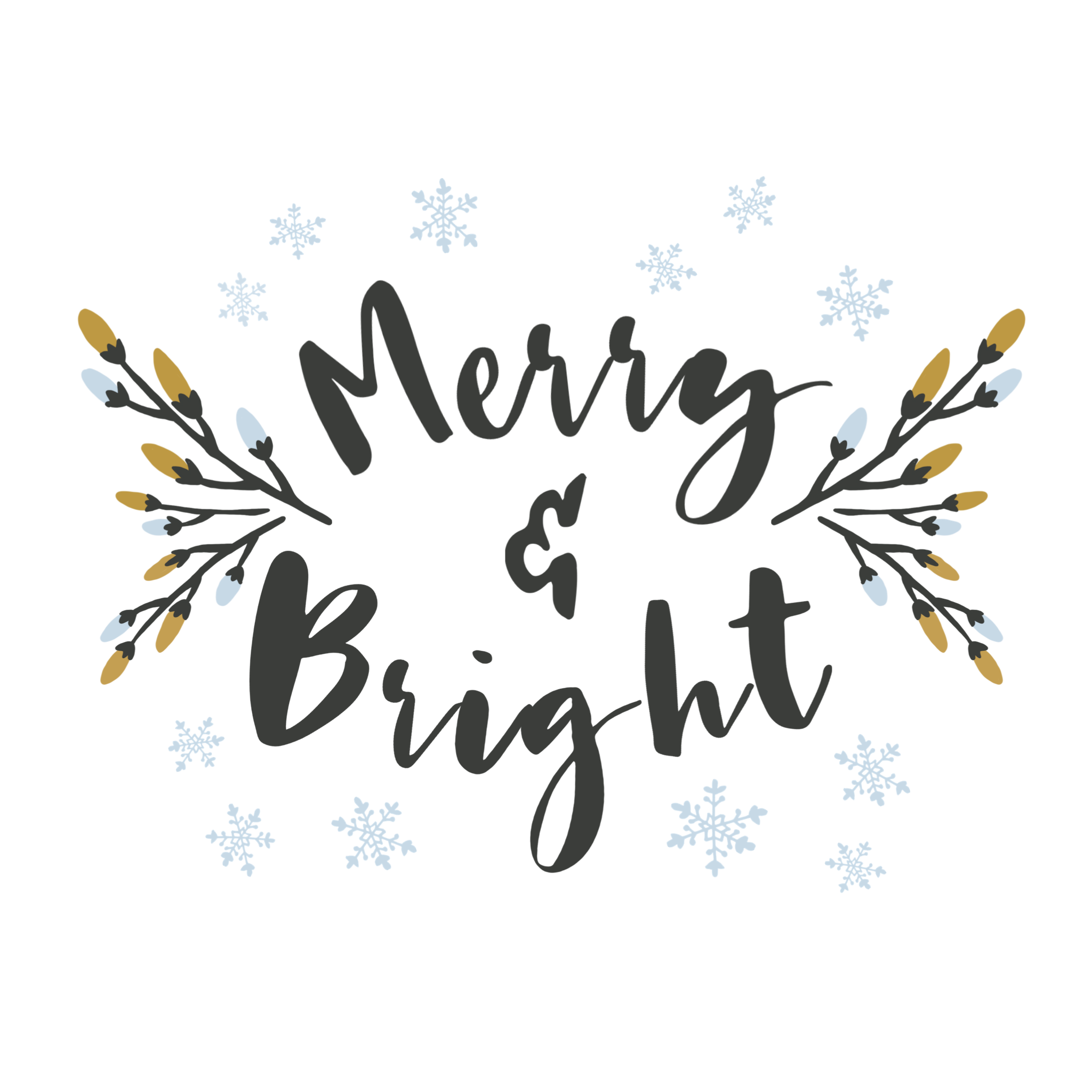 merry and bright social media Christmas holidays greetings sticker