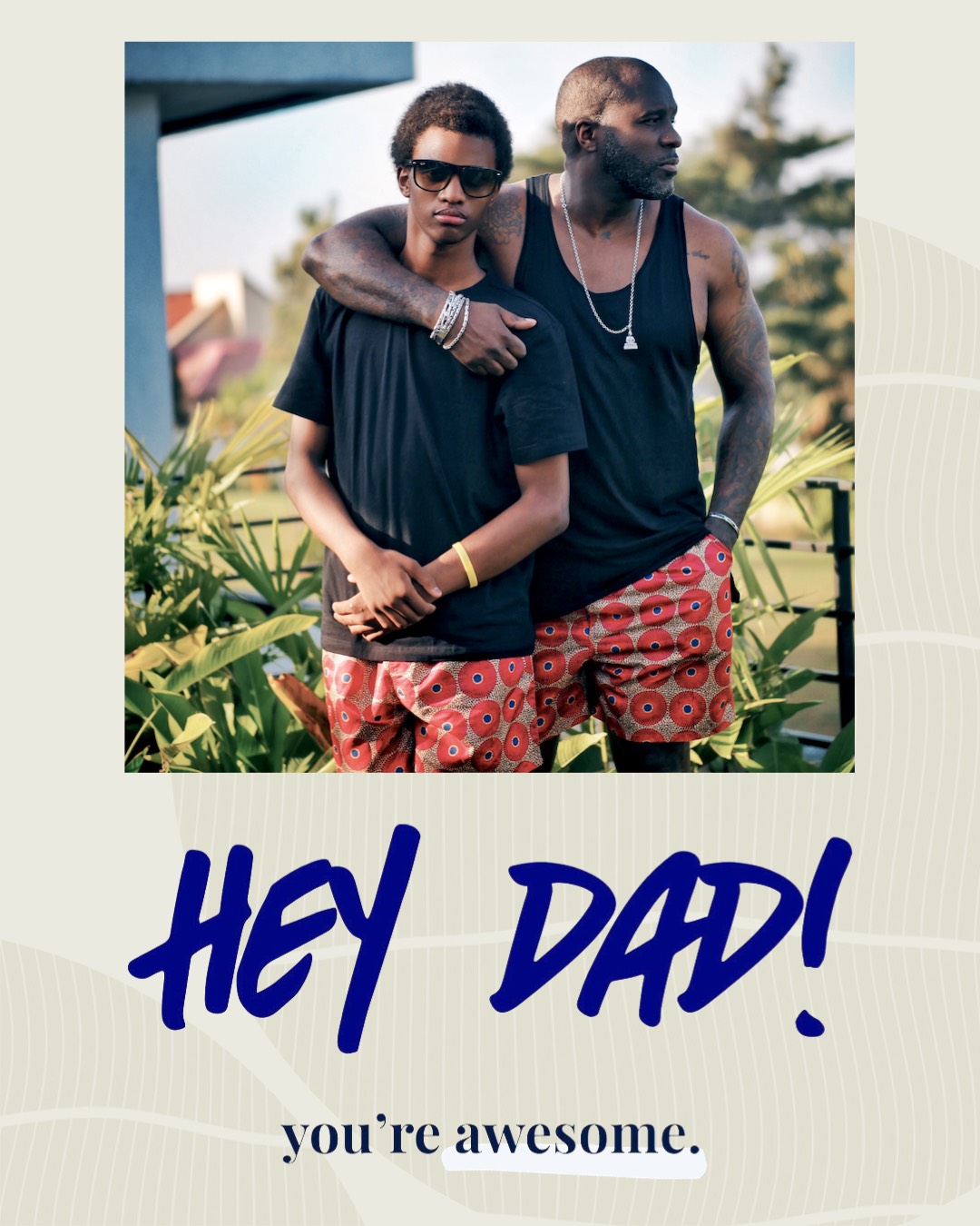 A Couple Of Men Standing Next To Each Other Father S Day Template