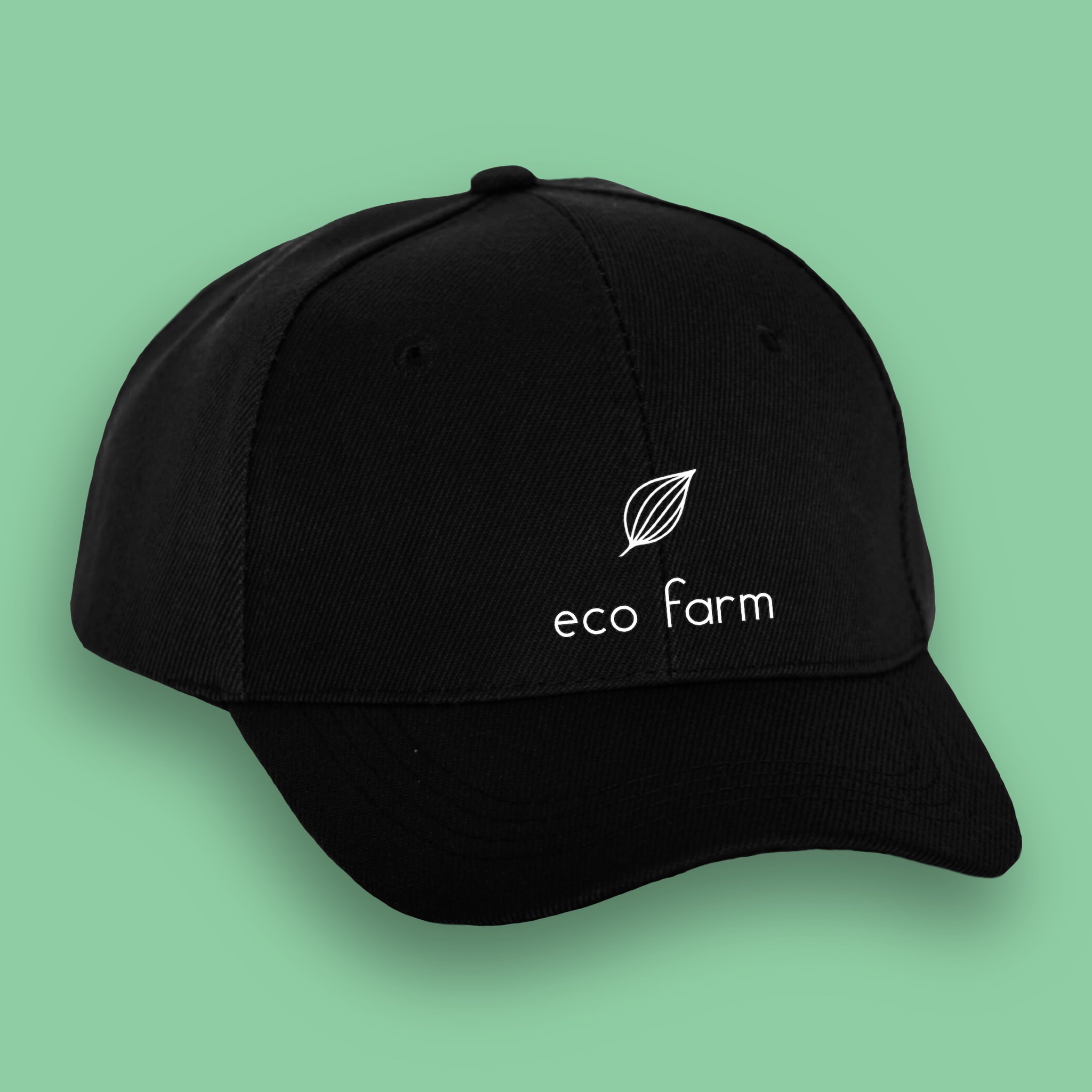 Eco Farm Black Hat Mock Up Logo Template