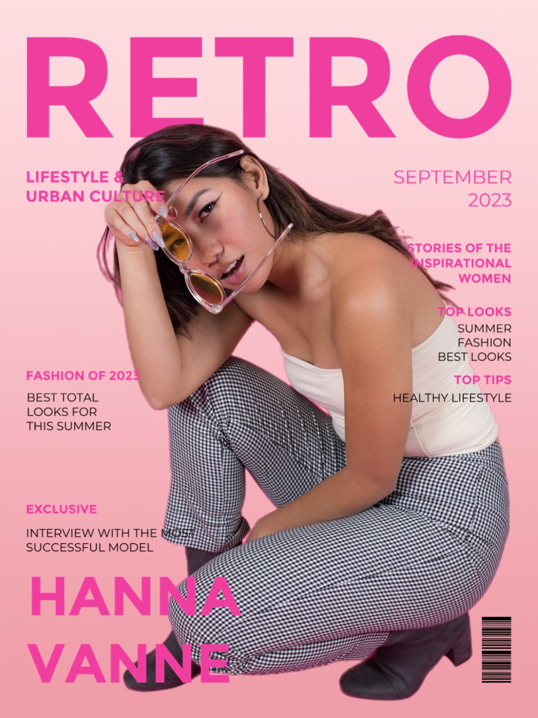 cute pinky fashion and lifestyle magazine cover 