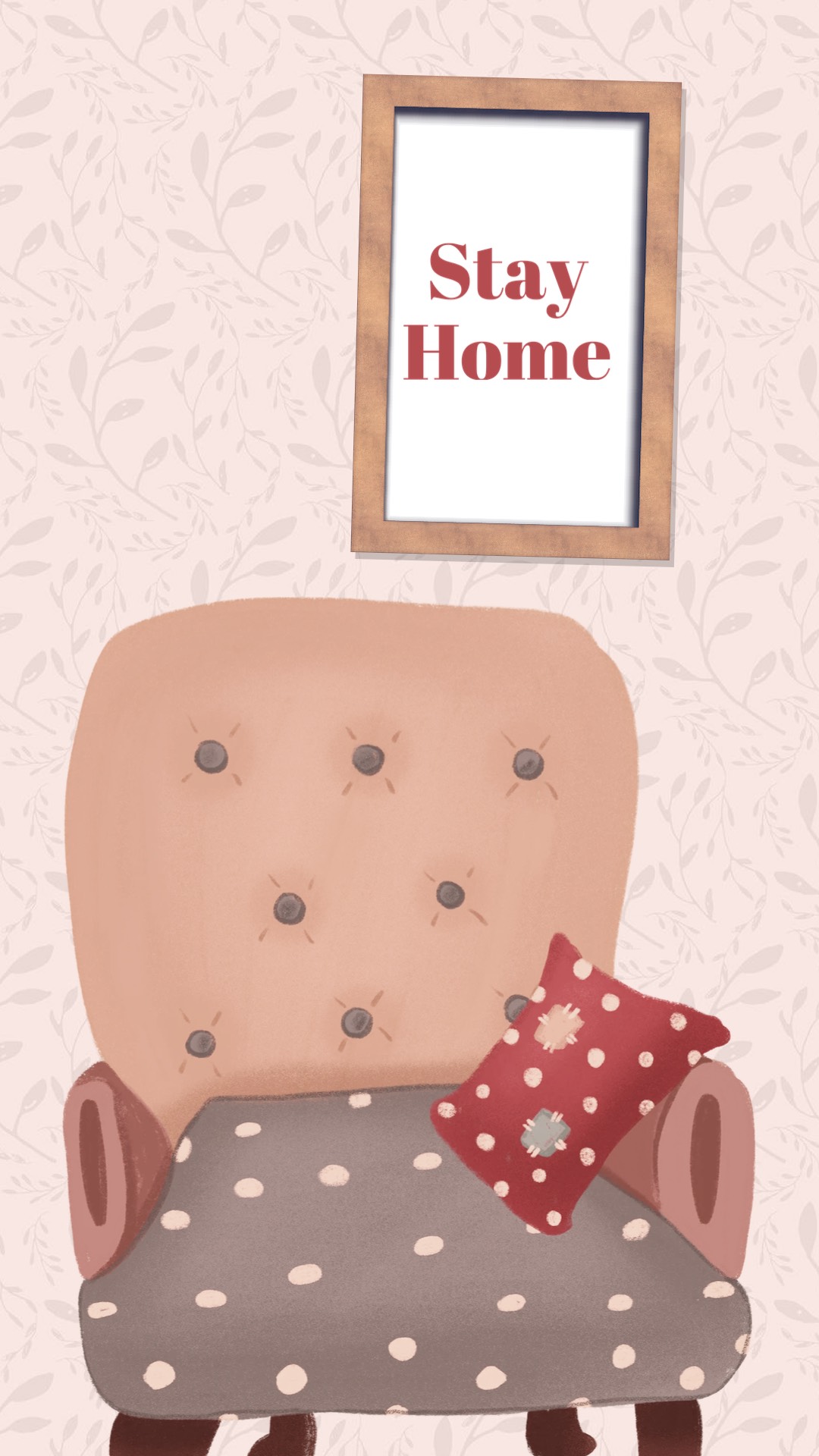 A Drawing Of A Chair With A Pillow On It Zoom Backgrounds Template