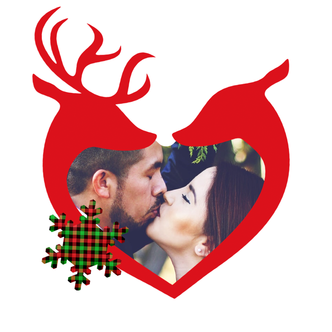 A Picture Of A Man And A Woman Kissing Christmas Stickers Template