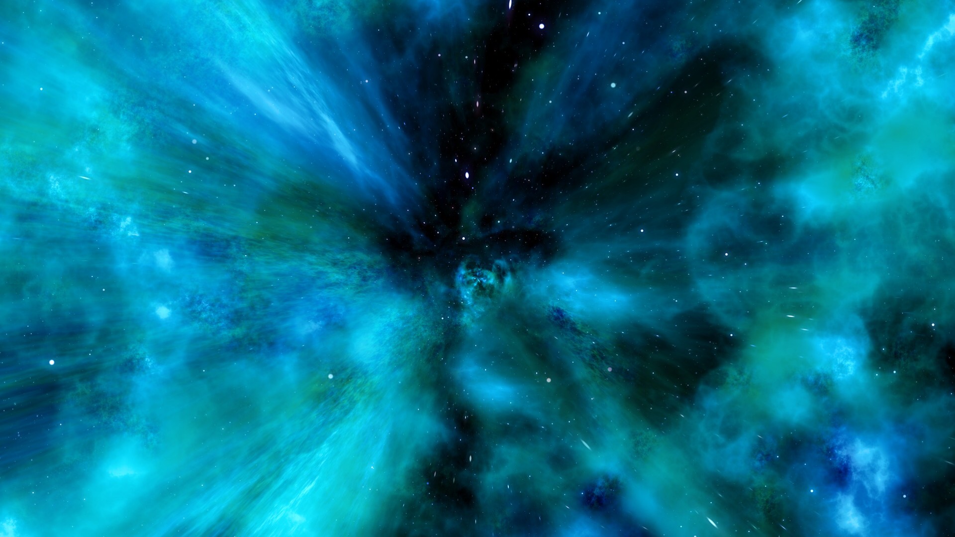 A Blue And Green Space Filled With Stars Zoom Backgrounds Template