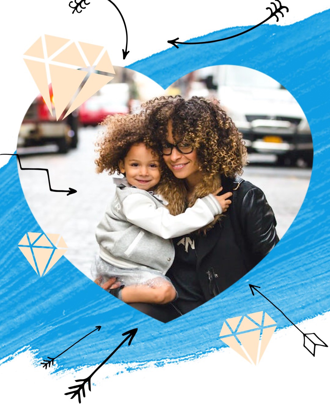 Mother And Child Hug Mother'S Day Cards Template