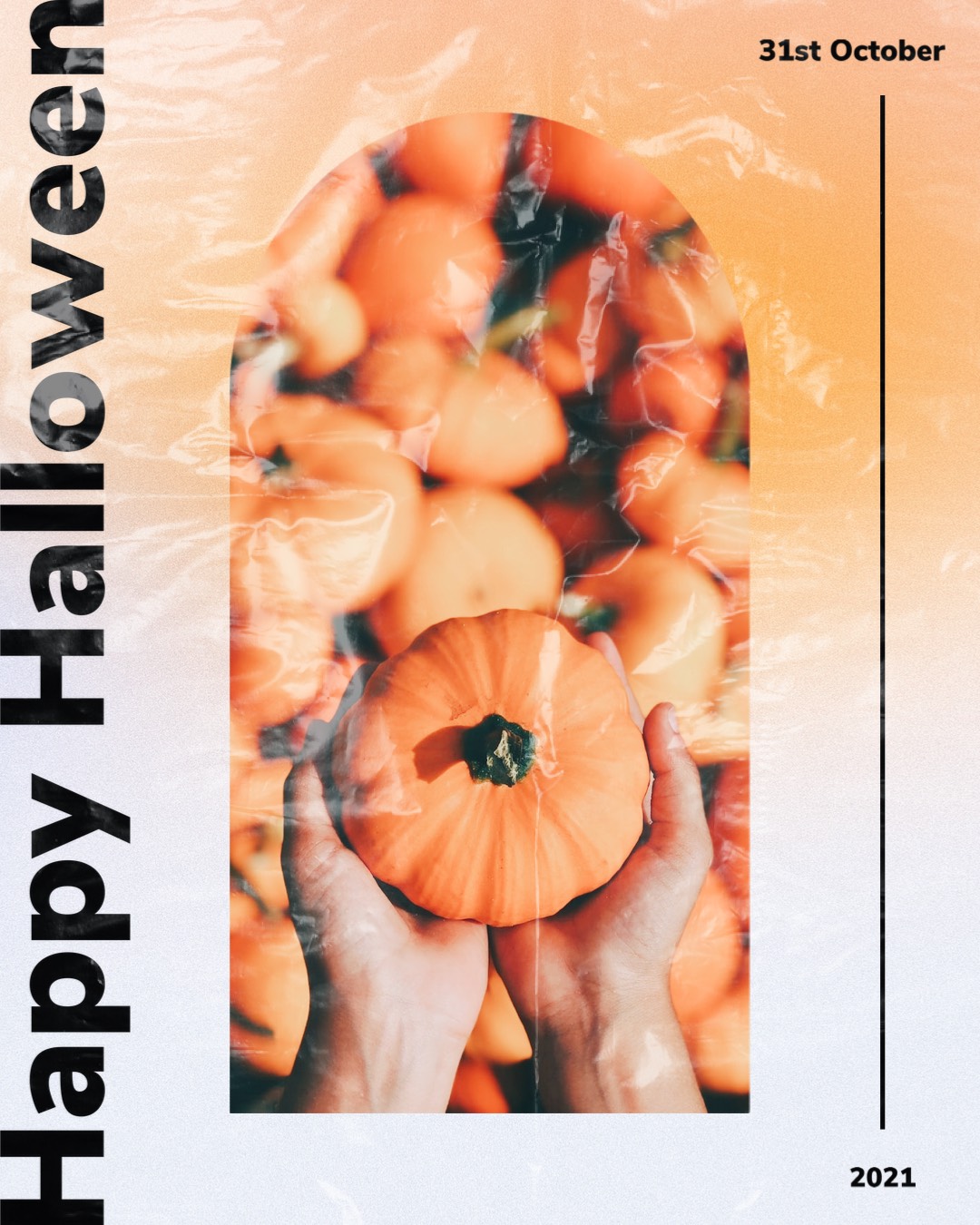 A Poster With A Hand Holding A Pumpkin By Jacob More Halloween Template