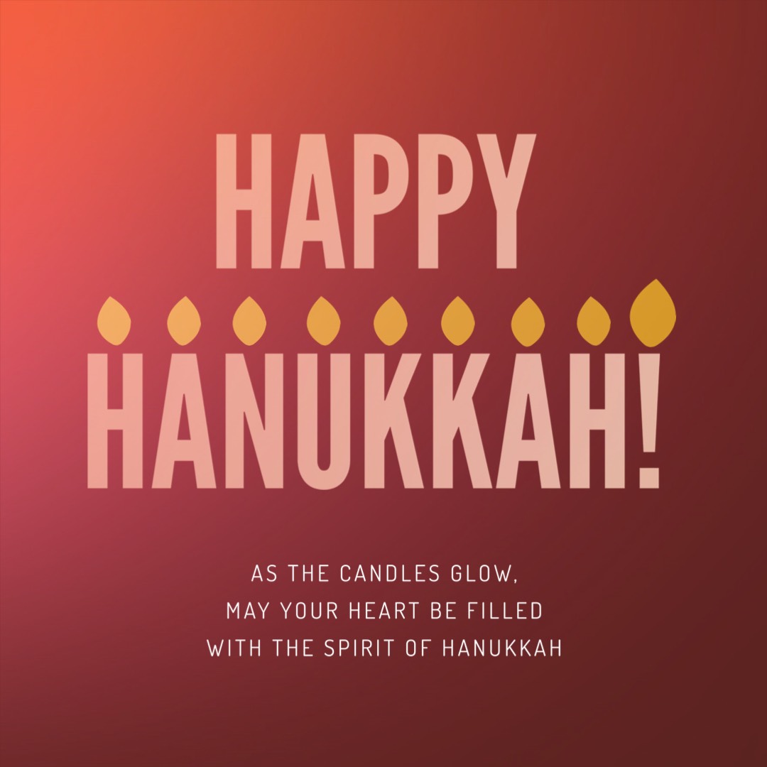red Hanukkah candles holiday Greetings Instagram Post Template