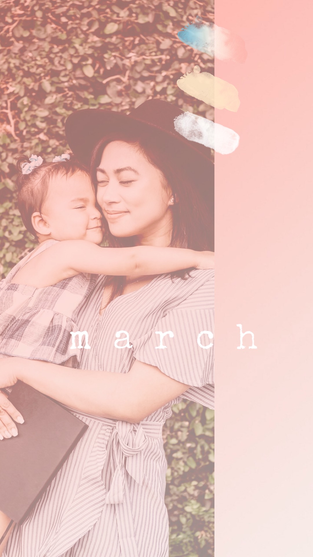 A Woman Holding A Baby In Her Arms Spring Story Template