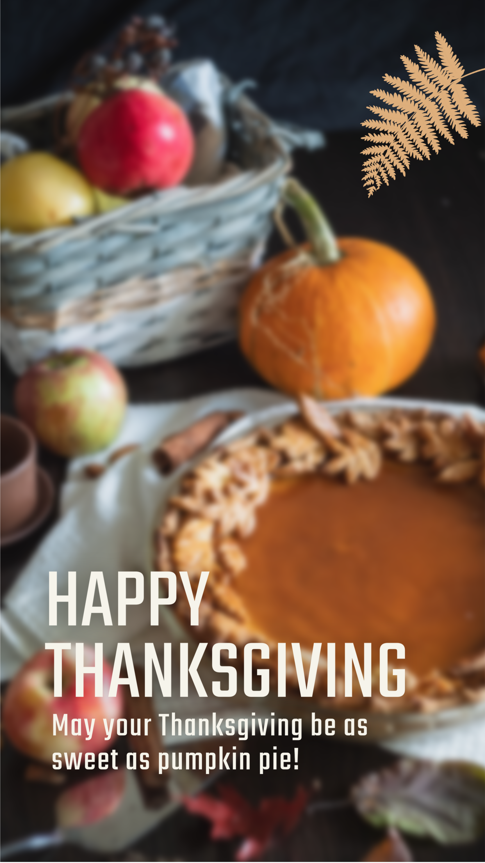 Thanksgiving pumpkin pie greetings instagram story template 